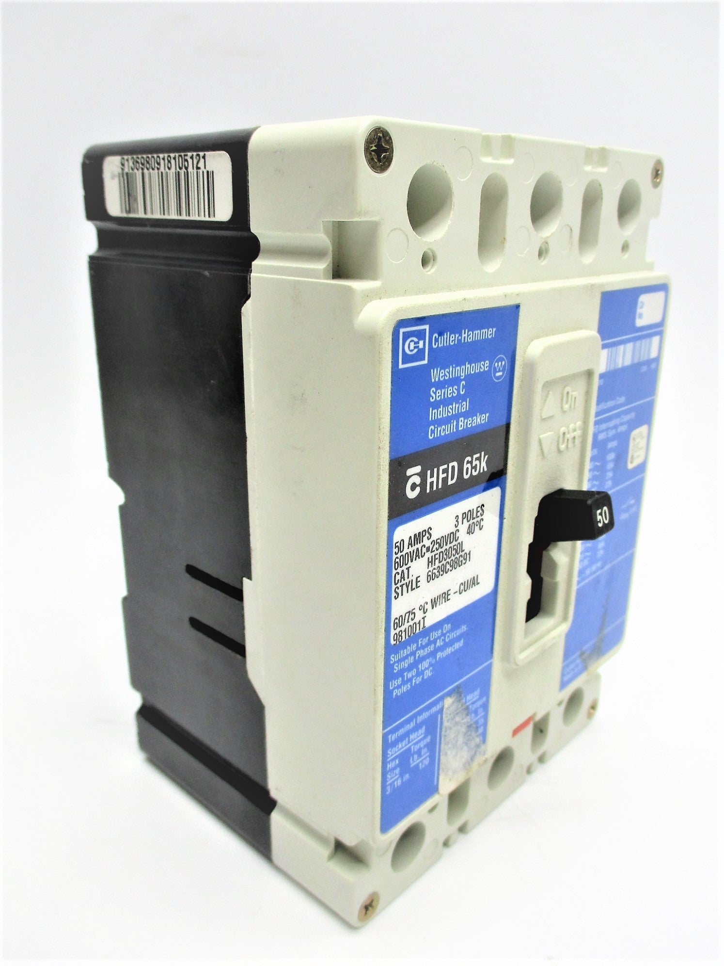 CUTLER HAMMER HFD3050L 600VAC 50A NSNP