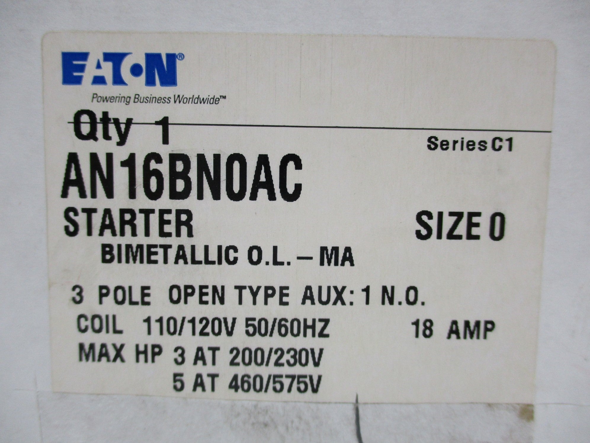 EATON AN16BN0AC SER. C1 NSMP