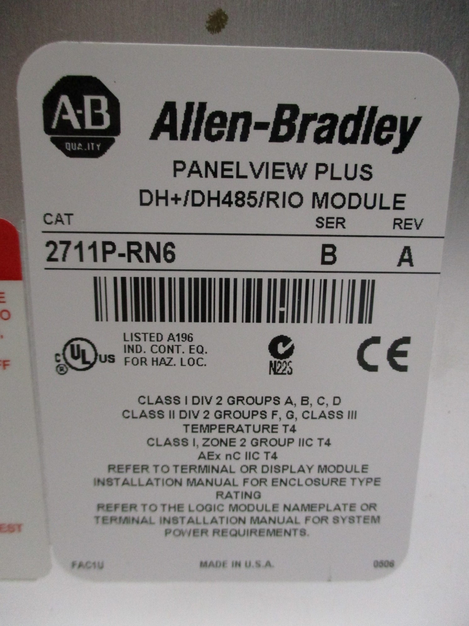ALLEN BRADLEY 2711P-RN6 SER. B NSMP