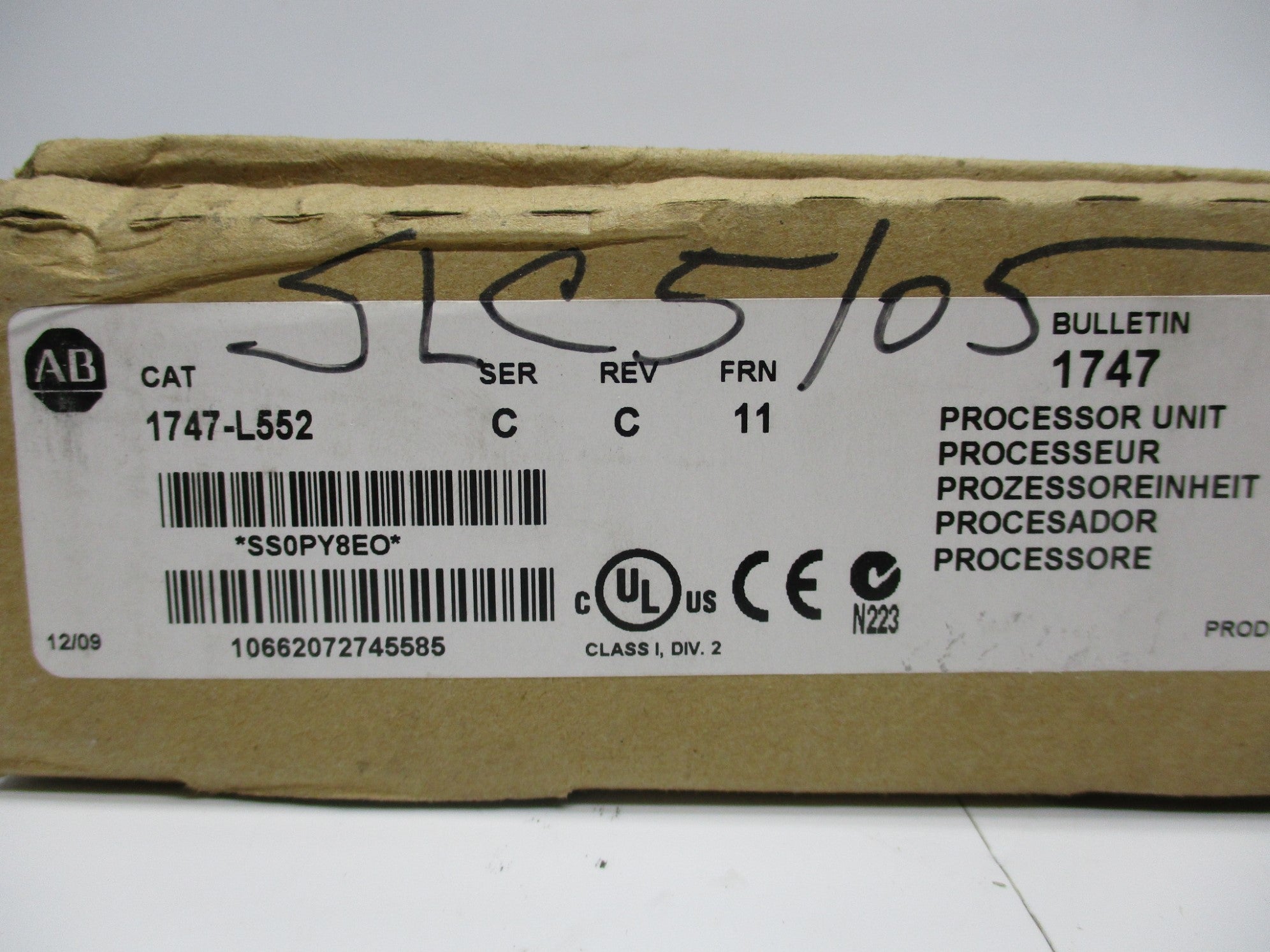 ALLEN BRADLEY 1747-L552 SER. C F/W 11 NSMP