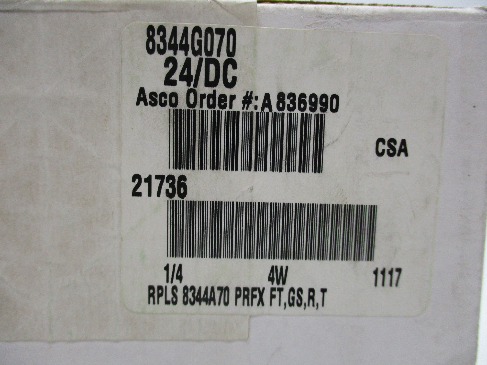 ASCO 8344G070 24VDC NSFS