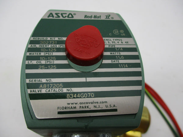 ASCO 8344G070 24VDC 10-125PSI 1/4" NSMP