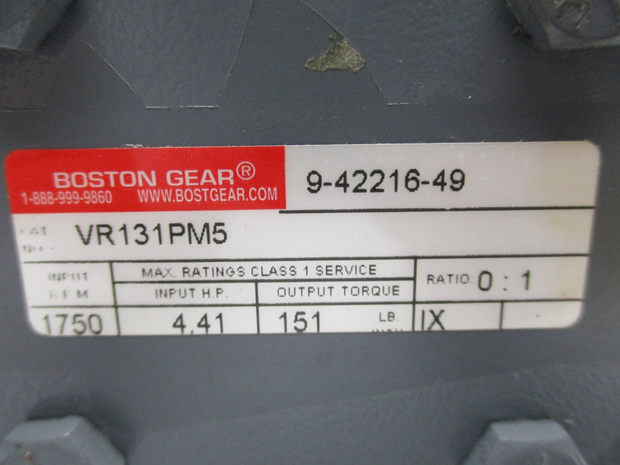 BOSTON GEAR VR131PM5 NSNP