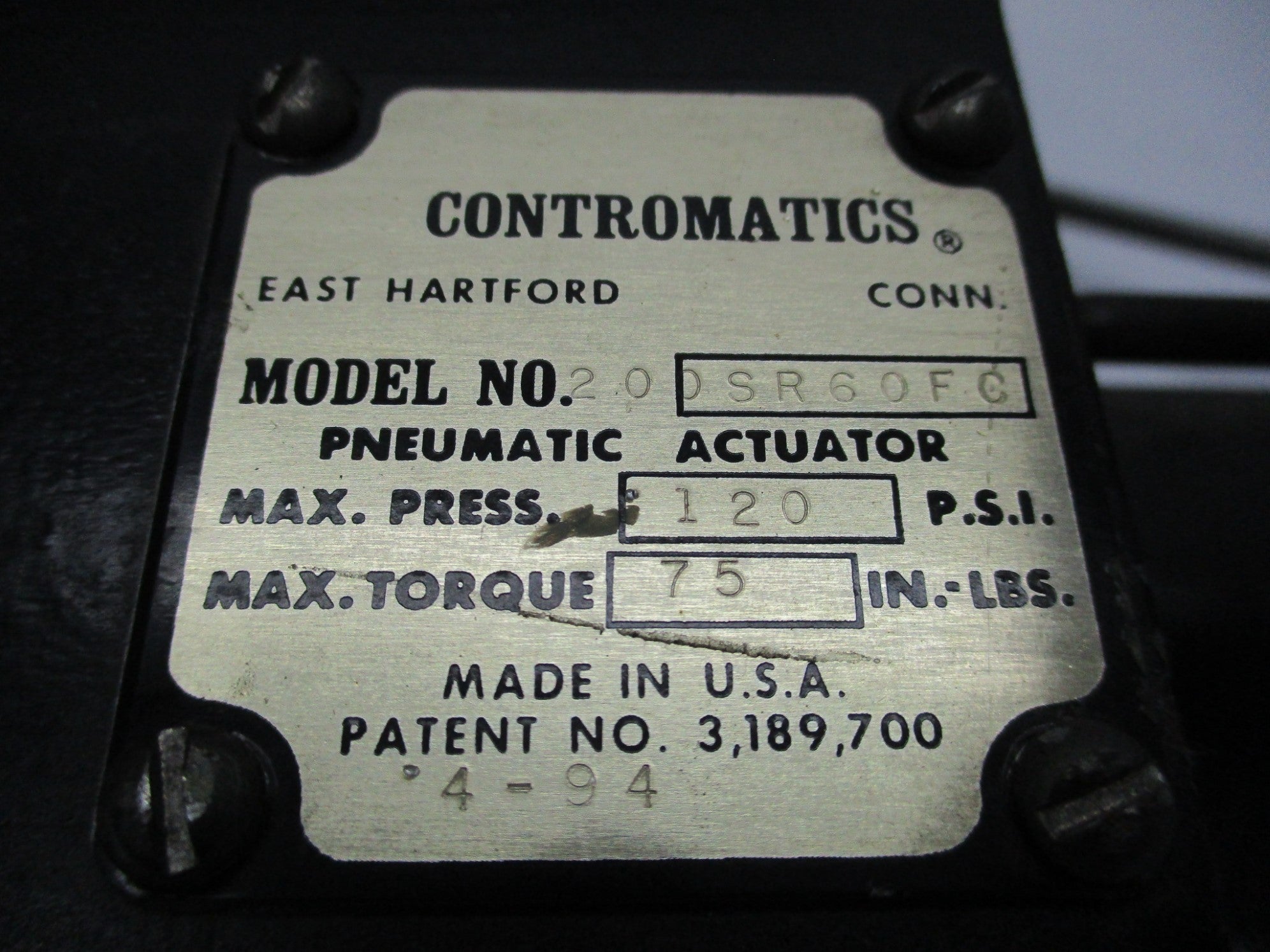 MOORE PRODUCTS 12372-74G/190F UNMP