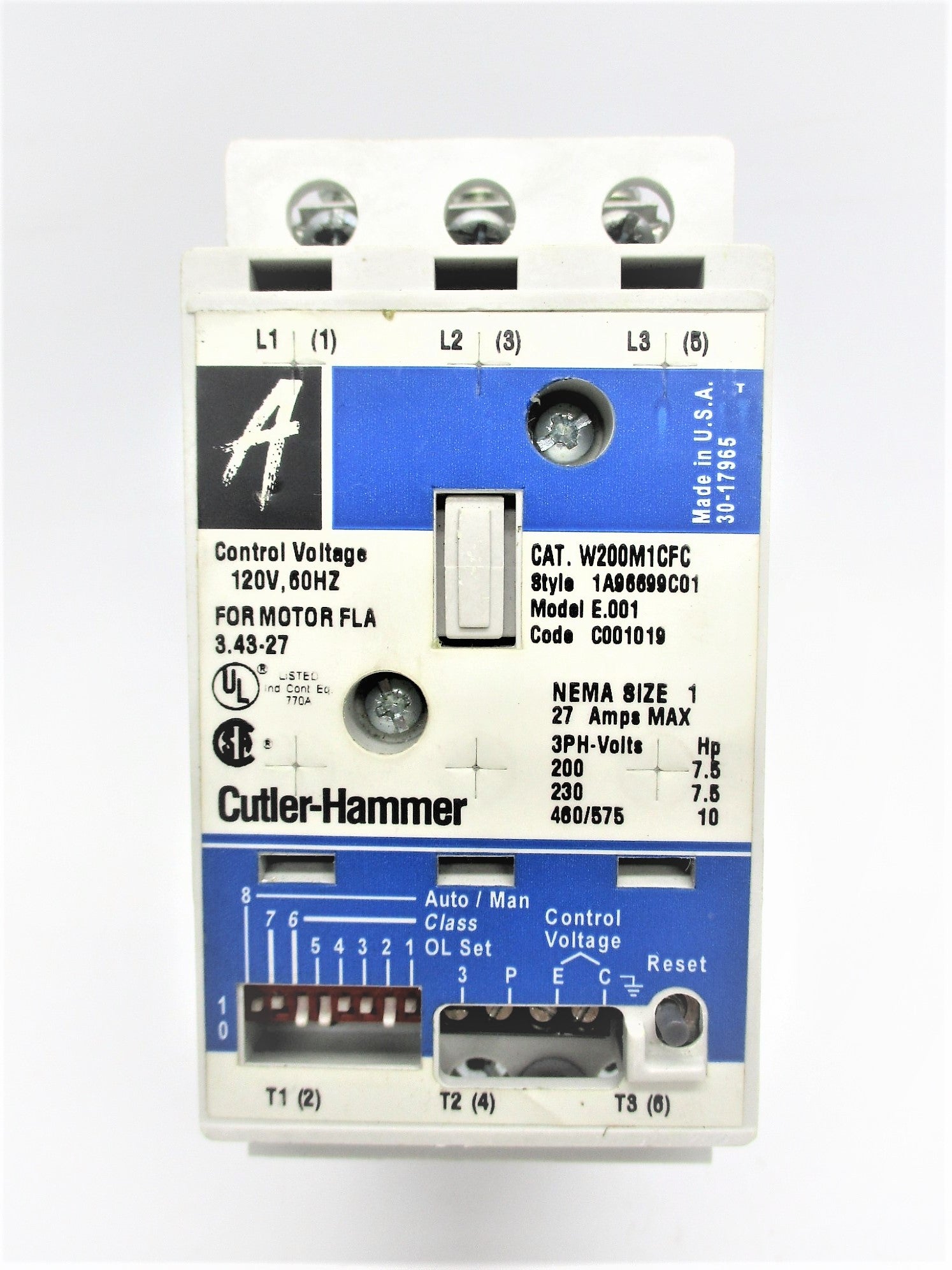 CUTLER HAMMER W200M1CFC UNMP