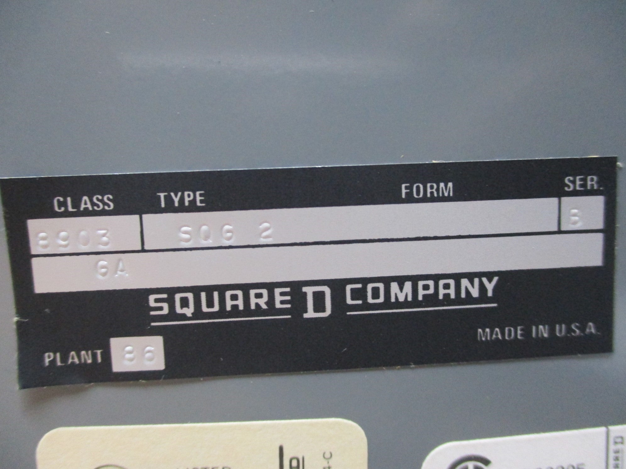 SQUARE D 8903-SQG2 SER. B 110/120V 50/60HZ NSNP