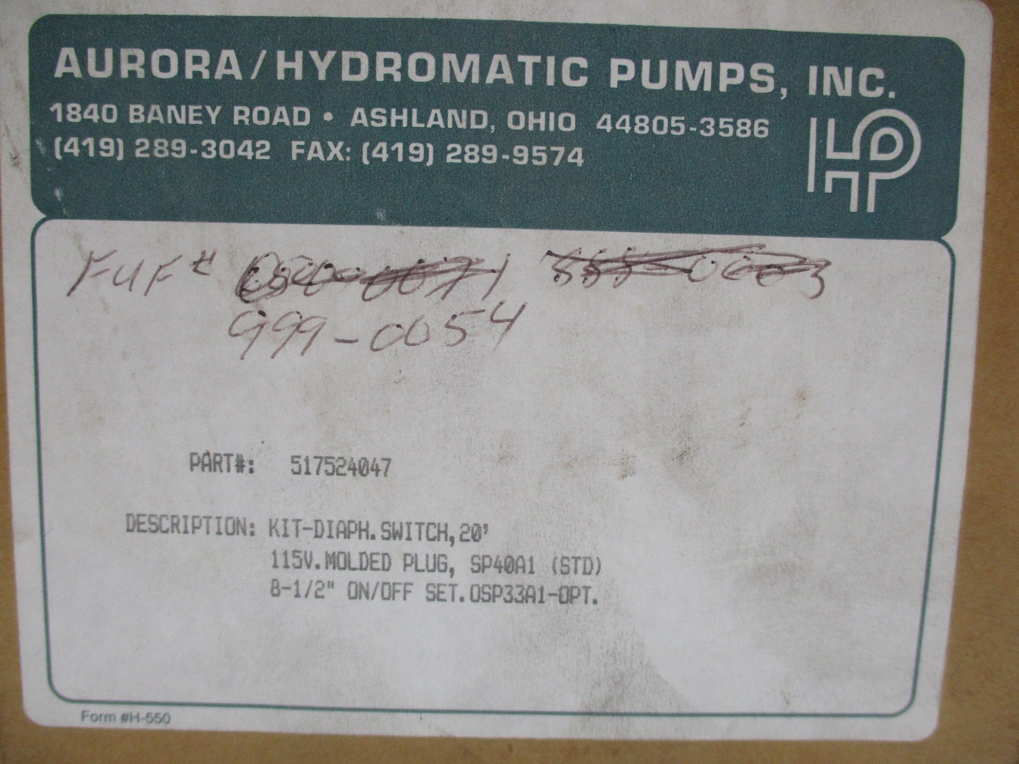 HYDRAMATIC PUMPS 517524047 NSMP