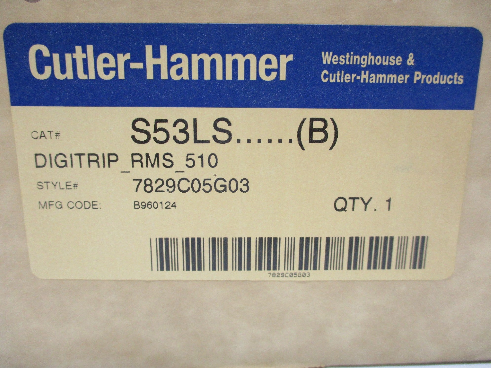 CUTLER HAMMER S53LS 7829C05G03 NSMP
