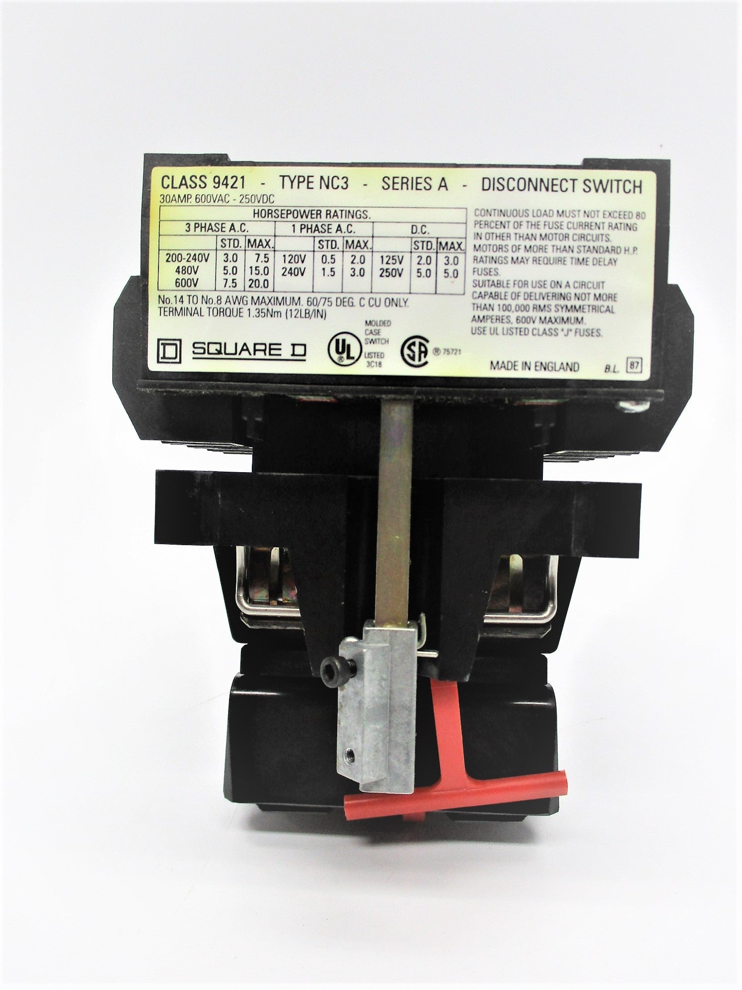 SQUARE D 9421-NC3 SER. A NSNP
