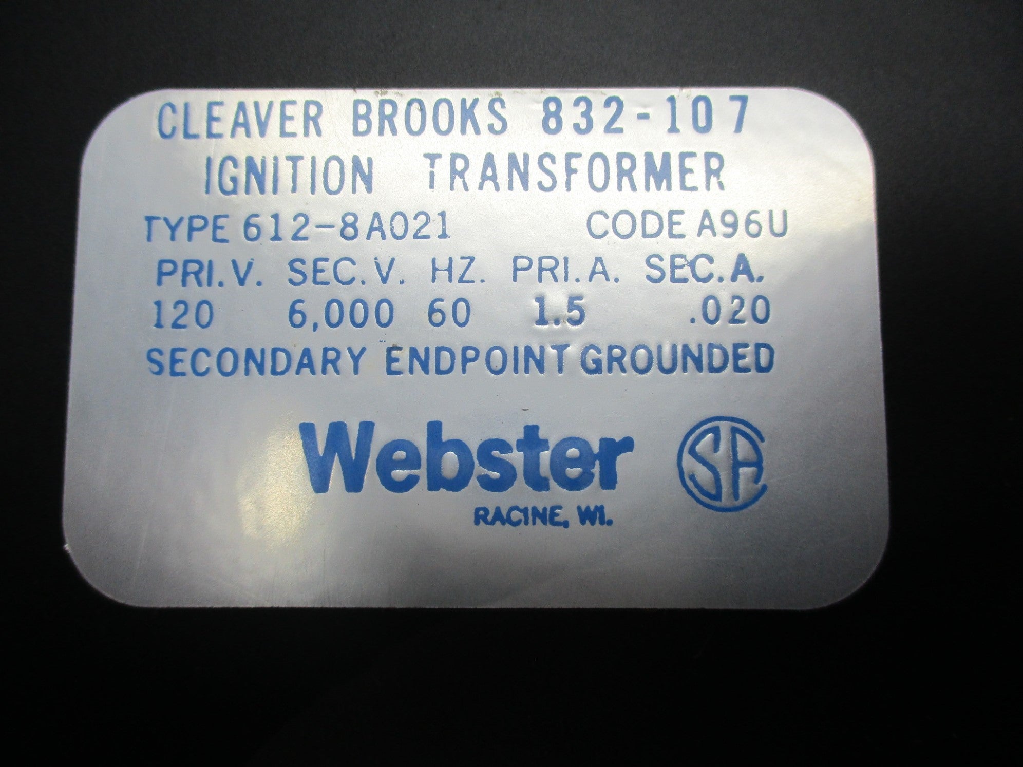 WEBSTER 612-8A021 NSMP