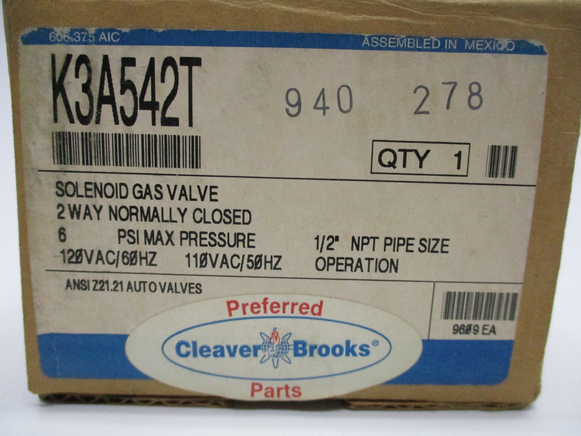 CLEAVER BROOKS K3A542T NSMP