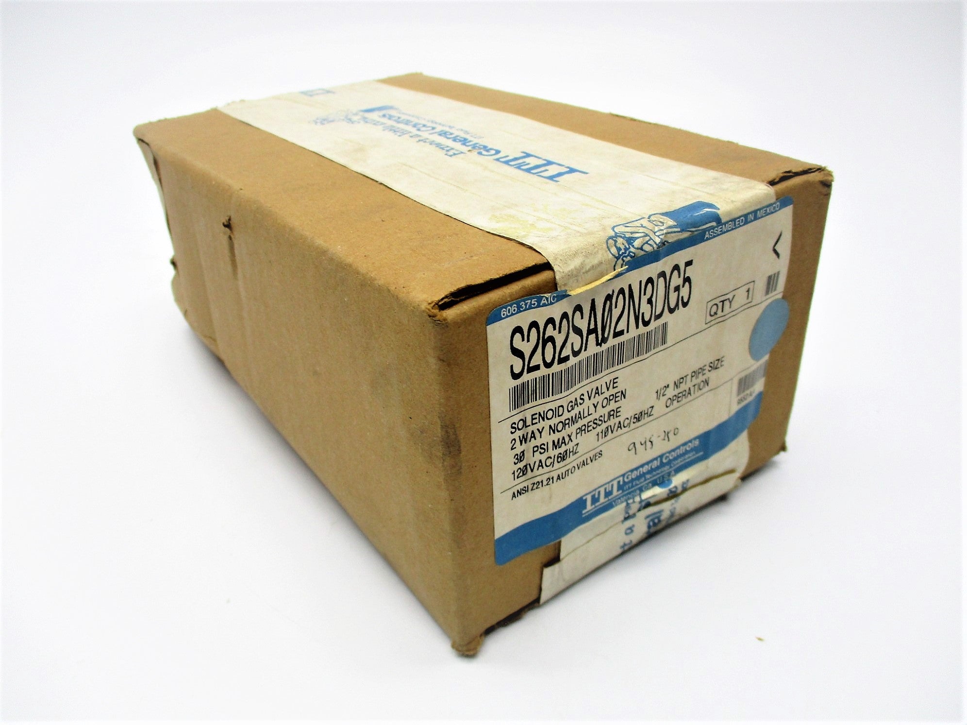 ITT S262SA02N3DG5 110/120VAC 30PSI 1/2" NSFS