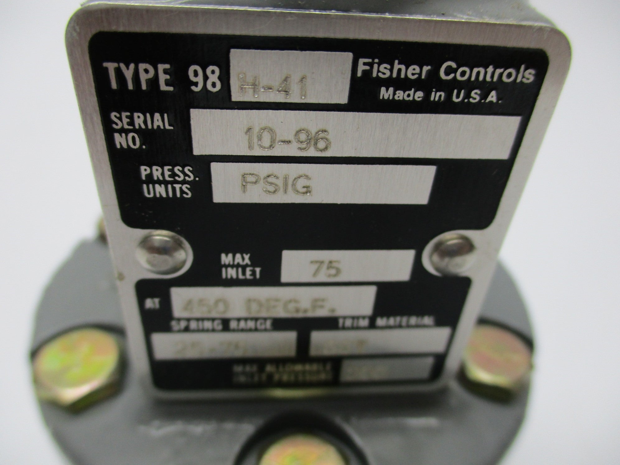 FISHER 98H-41 NSMP
