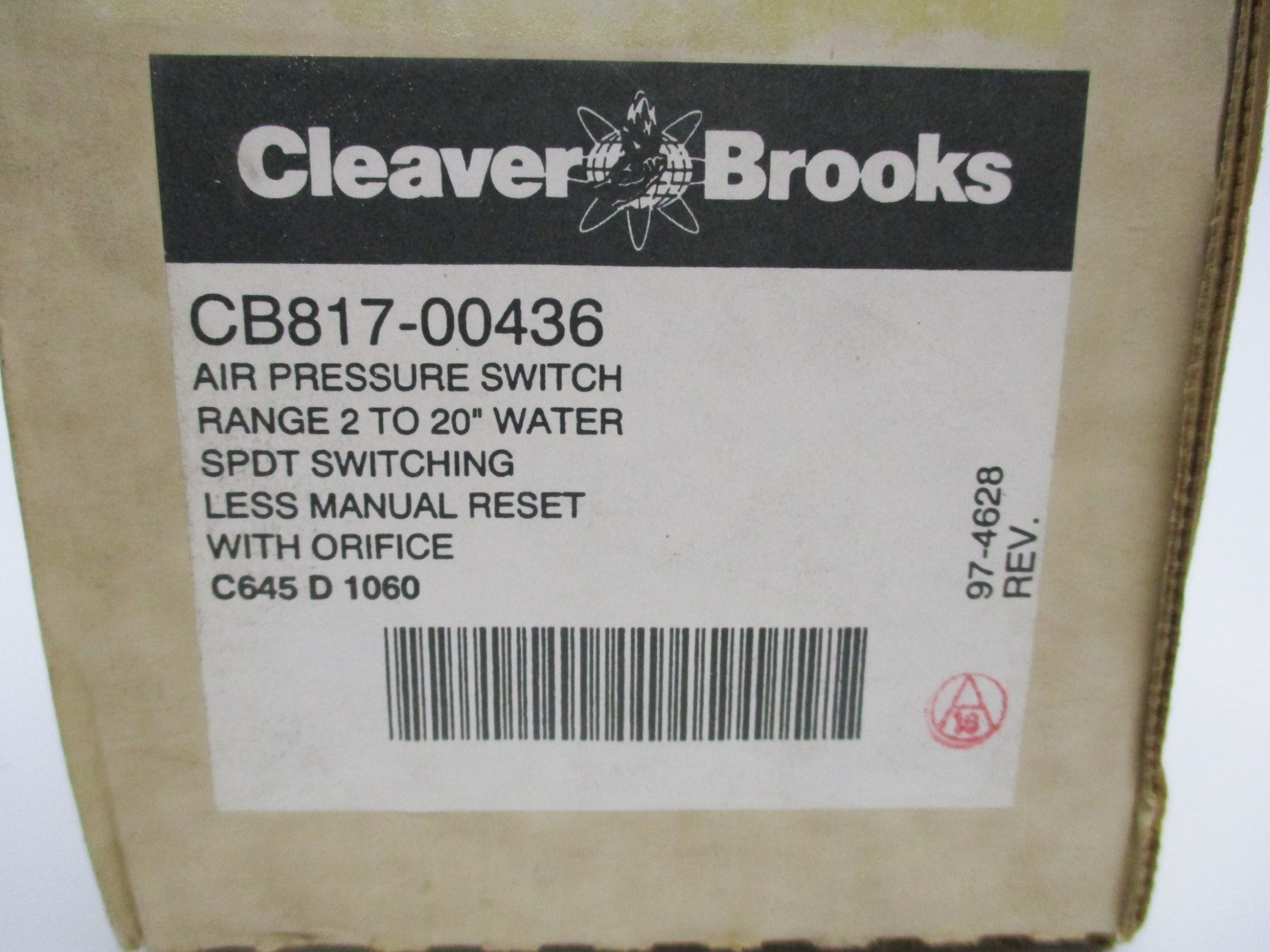 CLEAVER BROOKS CB817-00436 C645D1060 NSMP