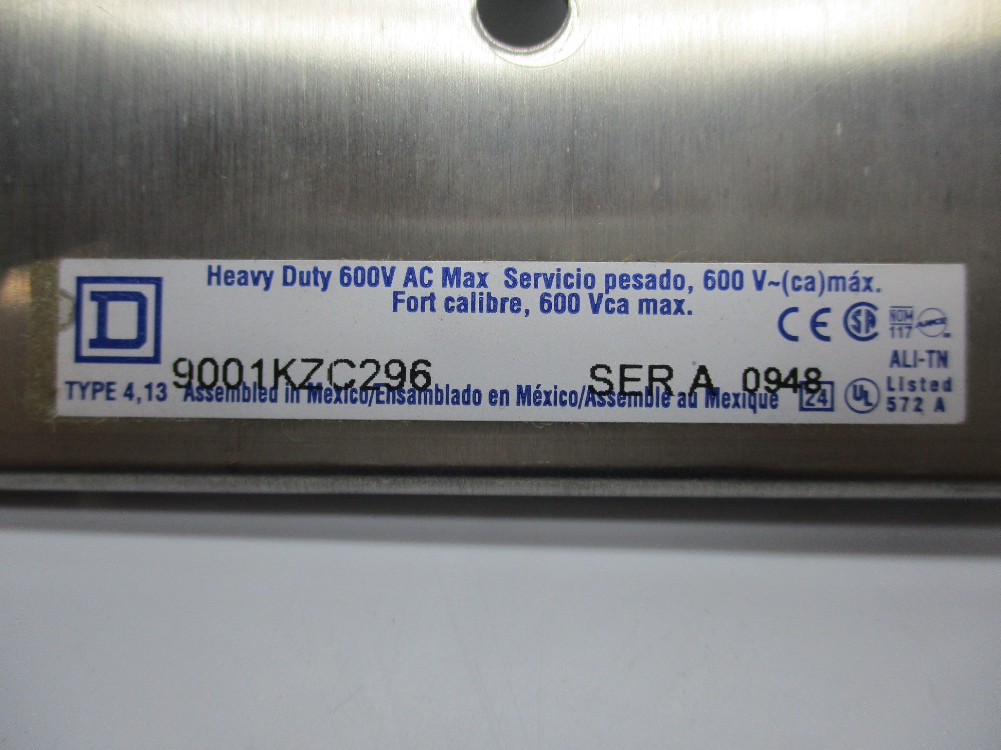 SQUARE D 9001KZC296 SER. A NSMP