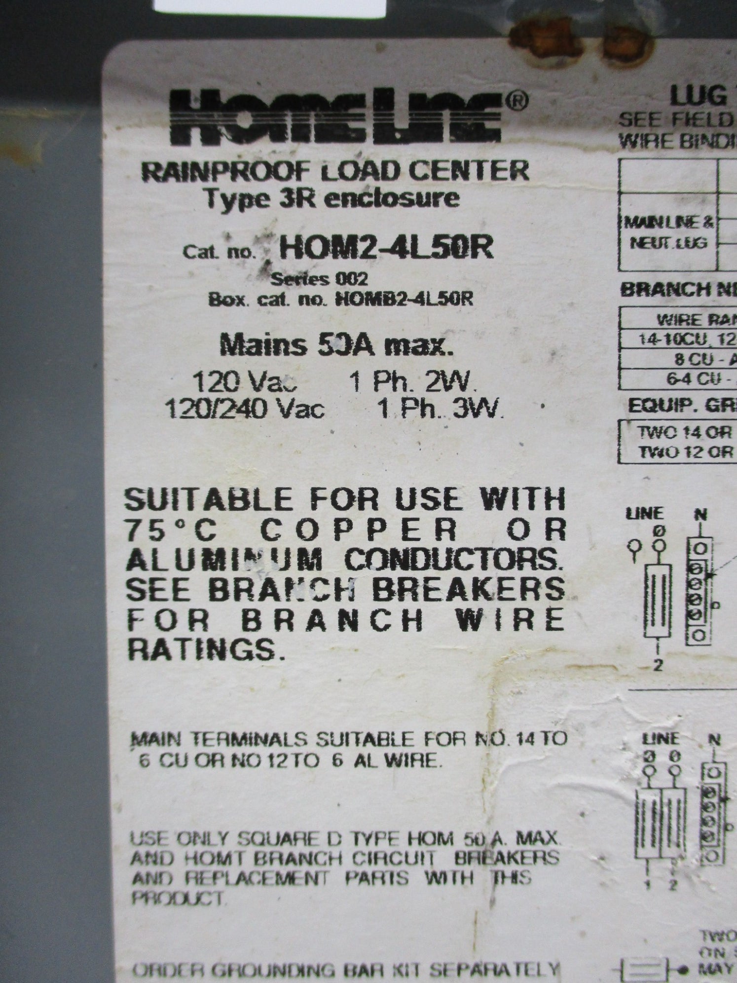 SQUARE D HOM2-4L50R SER. 002 NSNP