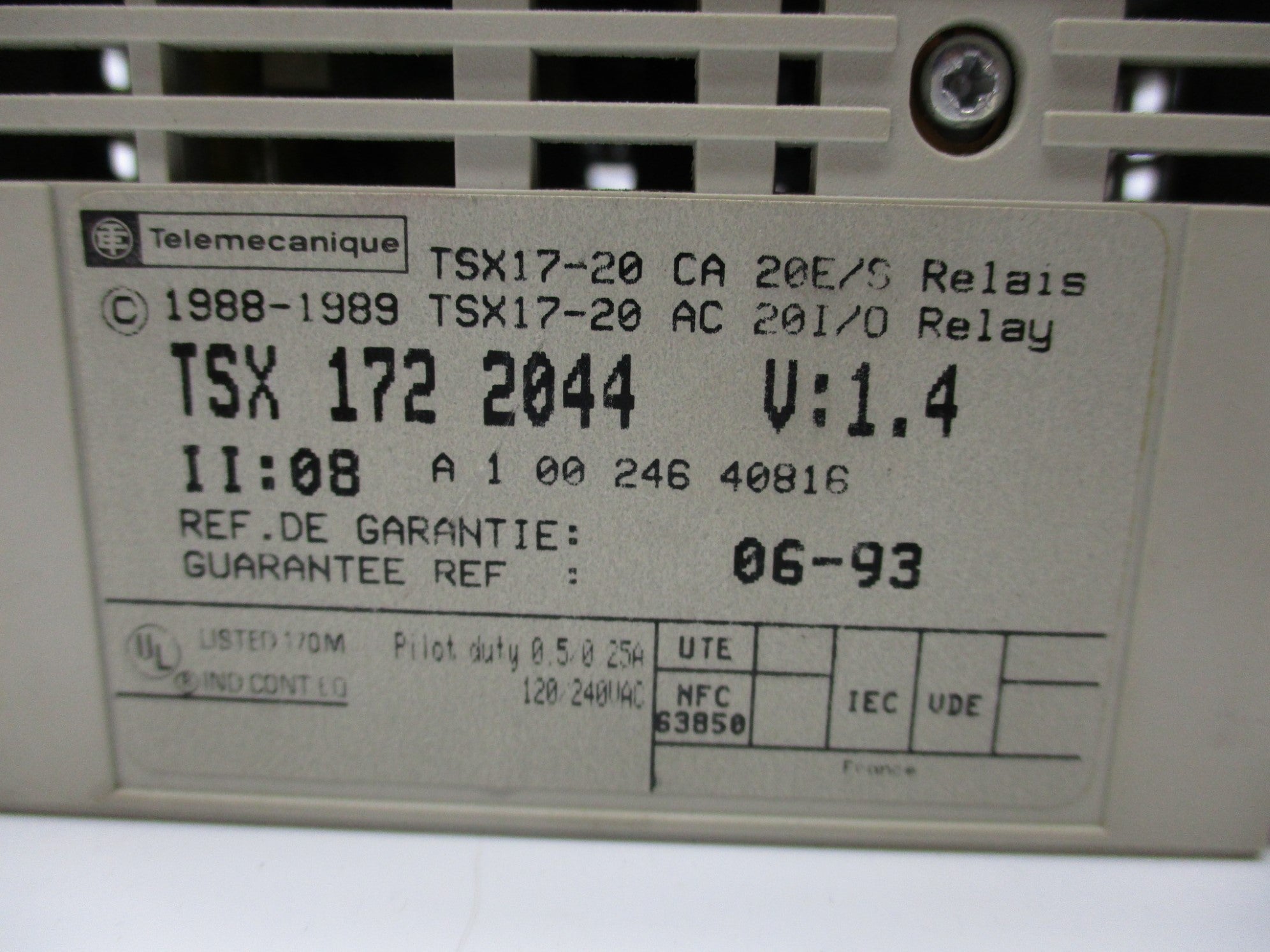 TELEMECANIQUE TSX1722044 NSMP