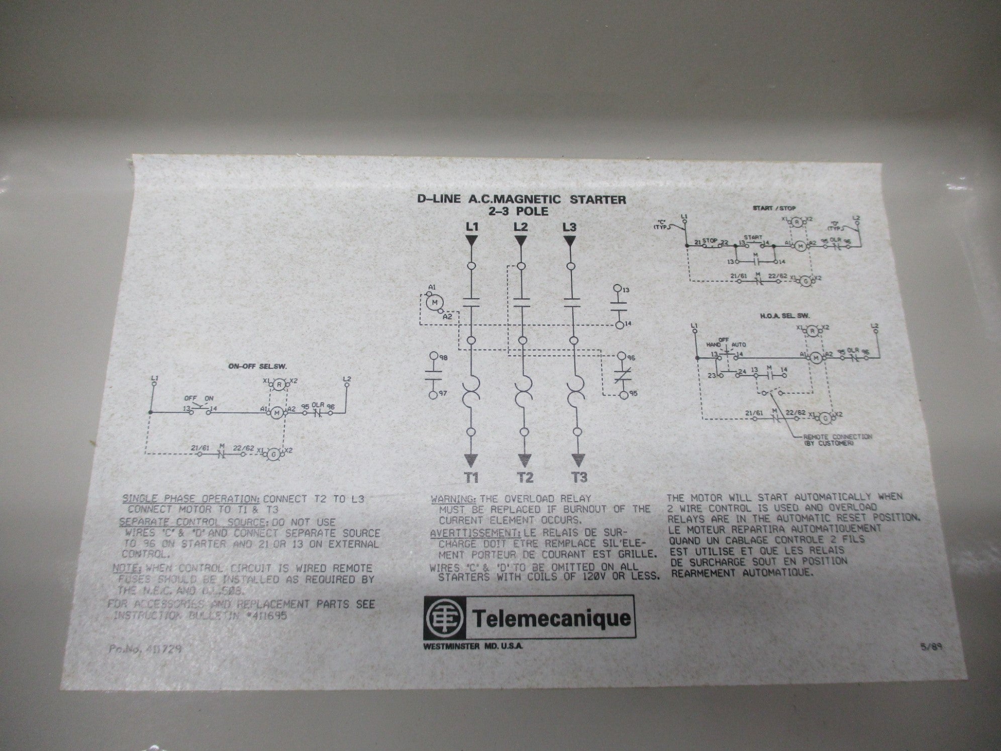 TELEMECANIQUE LE1D093F06 NSNP