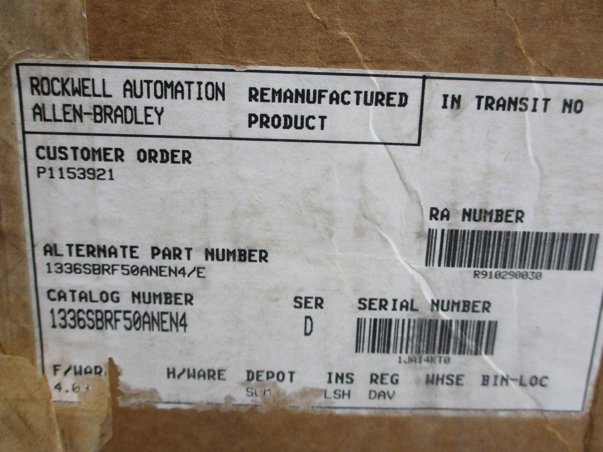 ALLEN BRADLEY 1336S-BRF50-AN-EN4 SER. E NSNP