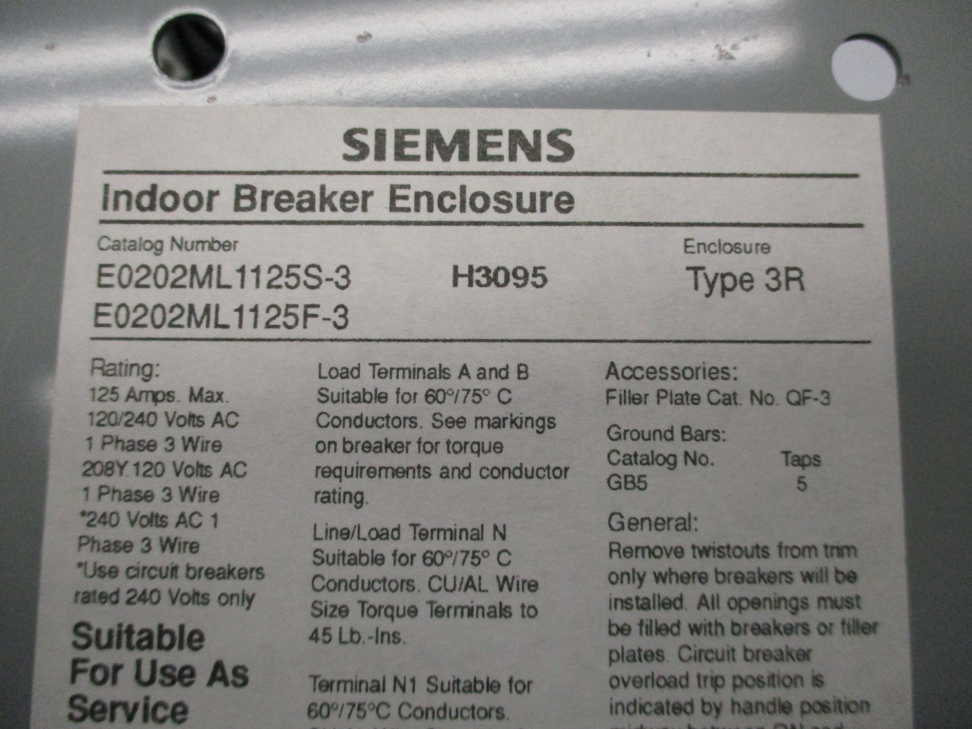 SIEMENS E0202ML1125S-3 NSNP