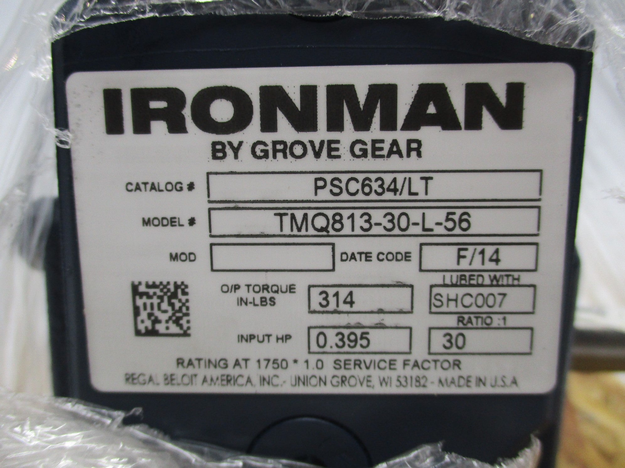 GROVE GEAR TMQ813-30-L-56 NSMP