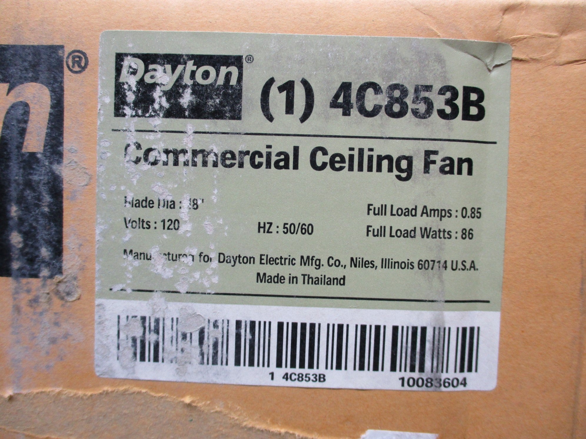 DAYTON 4C853B NSFS