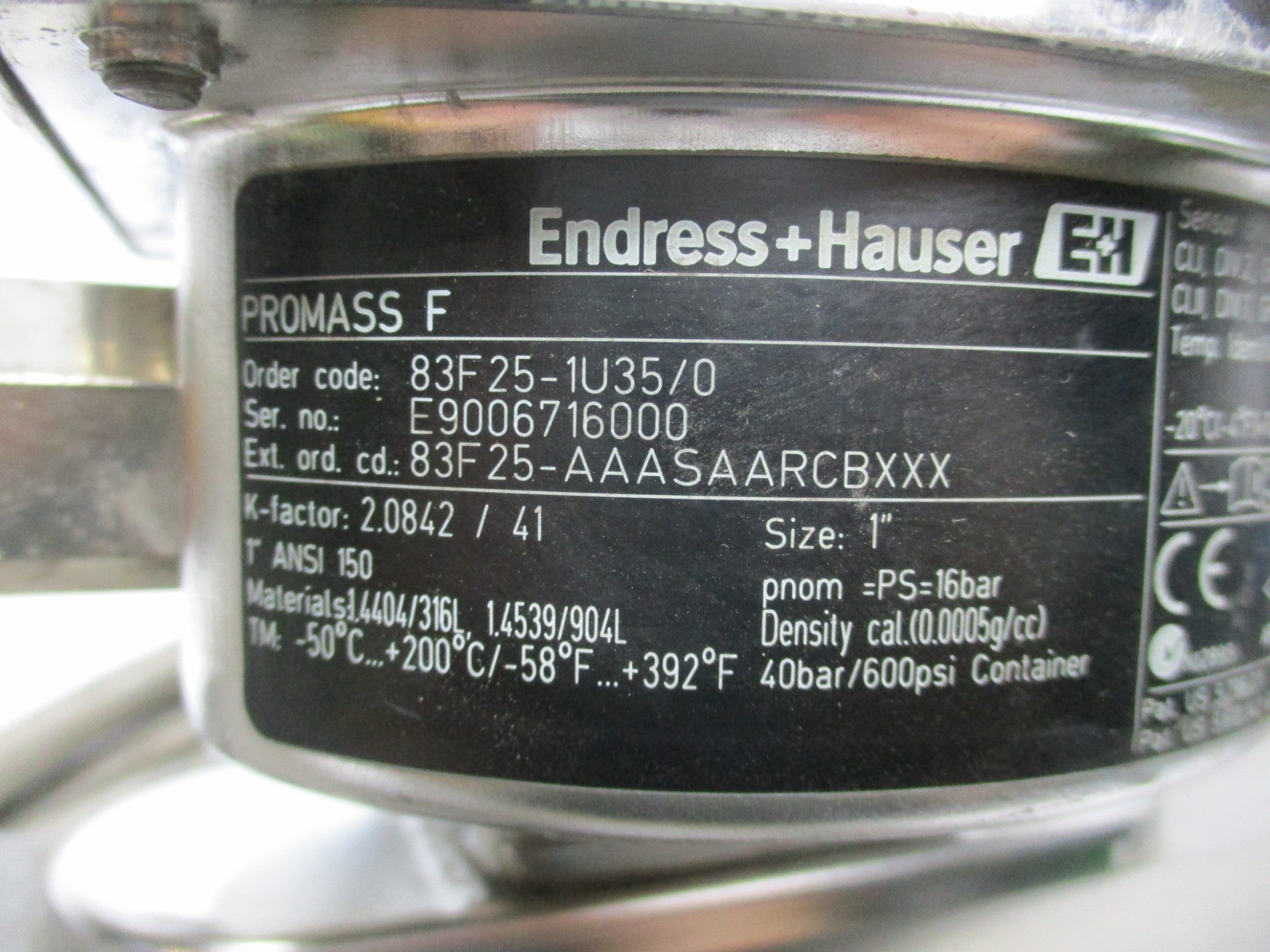 ENDRESS+HAUSER 83F25-1U35/0 UNMP