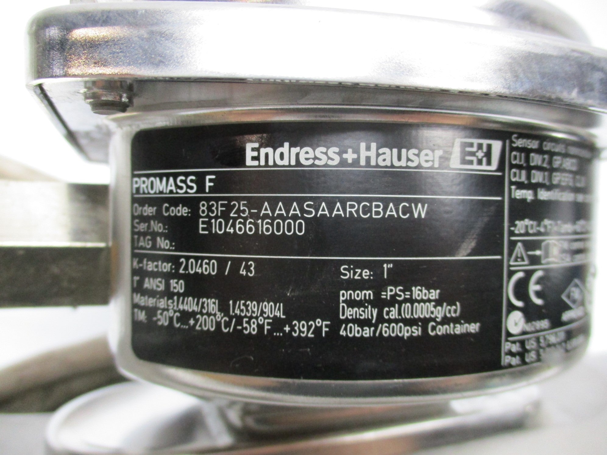 ENDRESS+HAUSER 83F25-AAASAARCBACW UNMP
