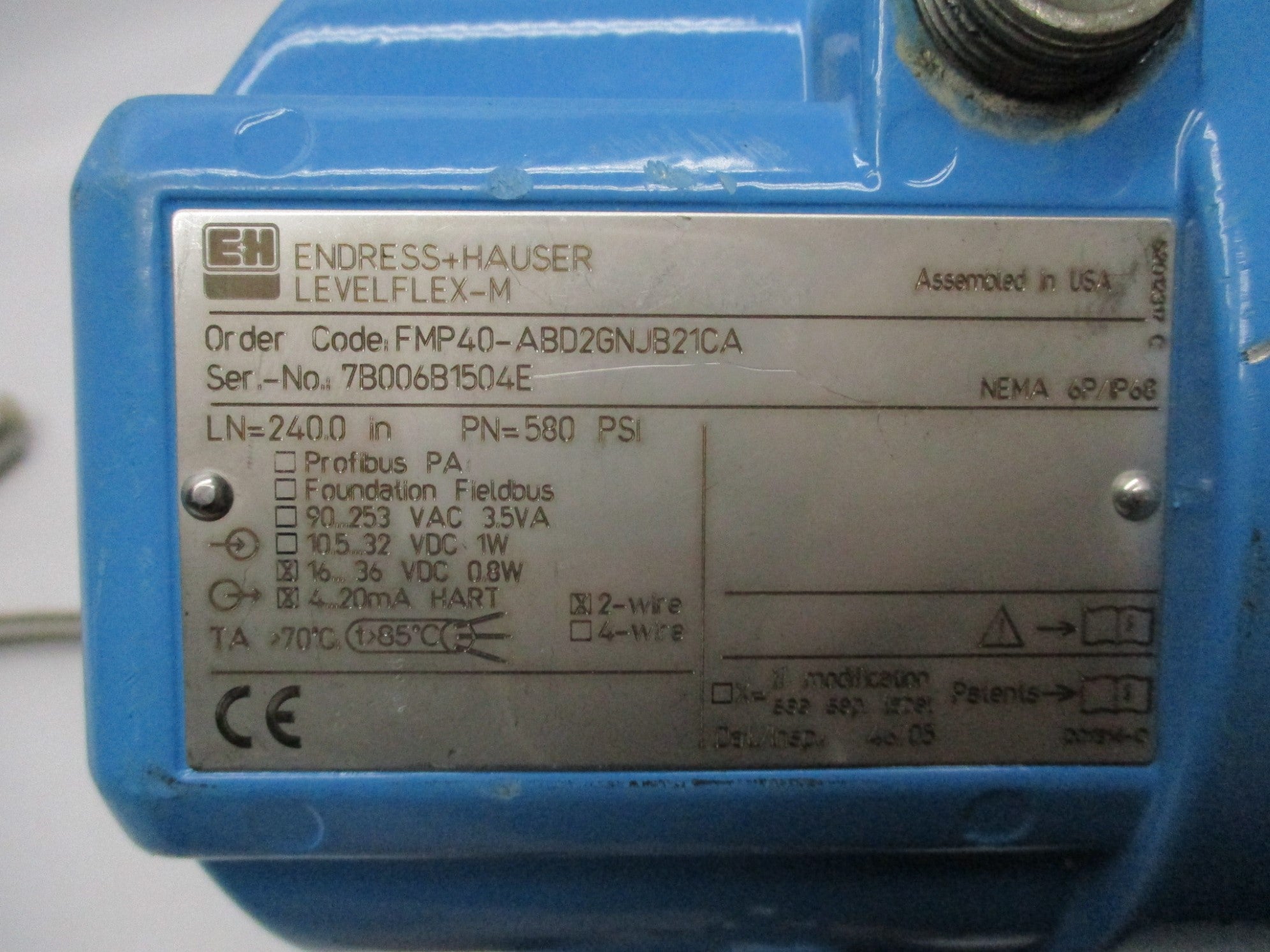 ENDRESS+HAUSER FMP40-ABD2GNJB21CA (AS PICTURED) UNMP