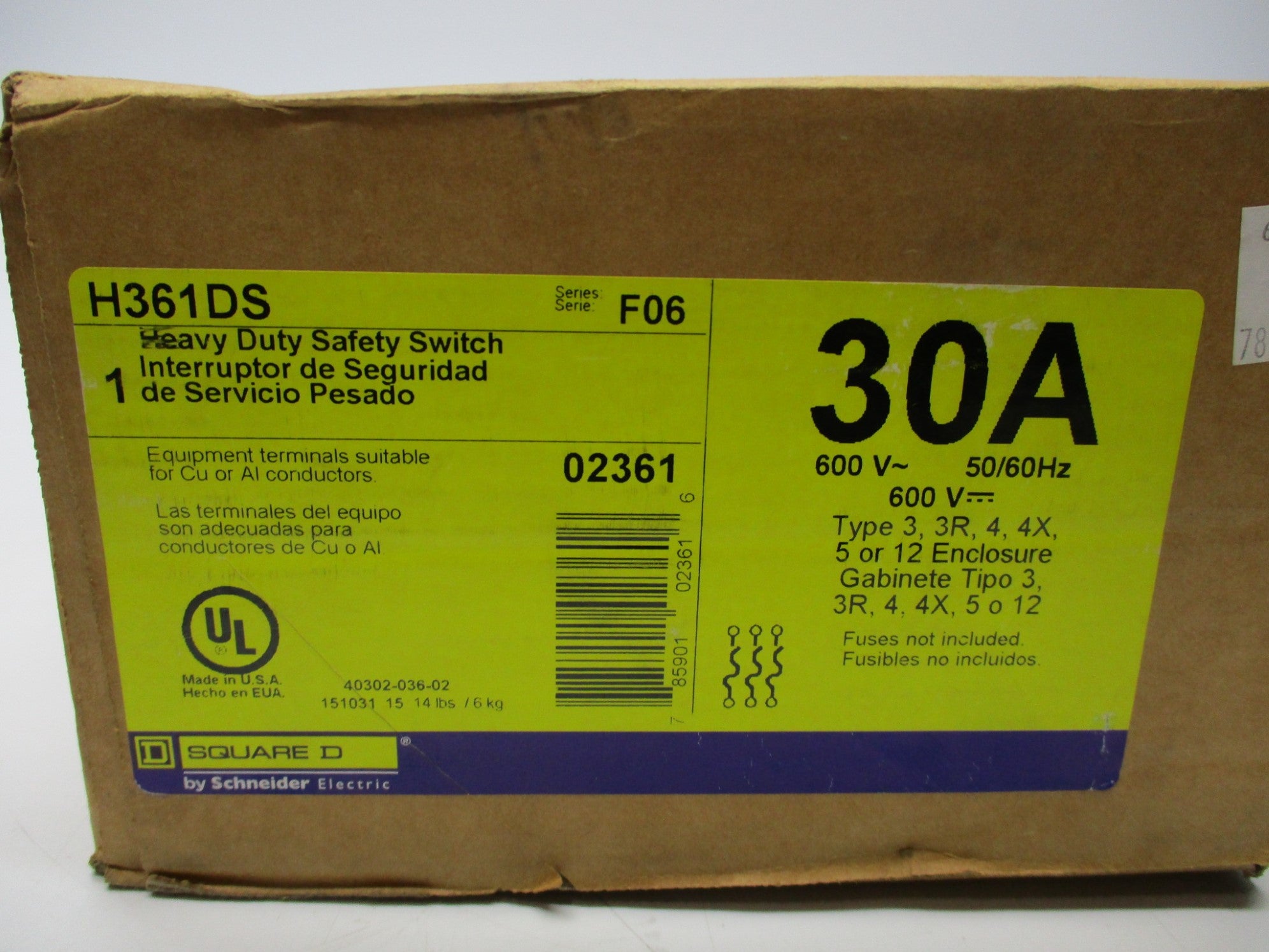 SQUARE D H361DS SER. F06 NSFS