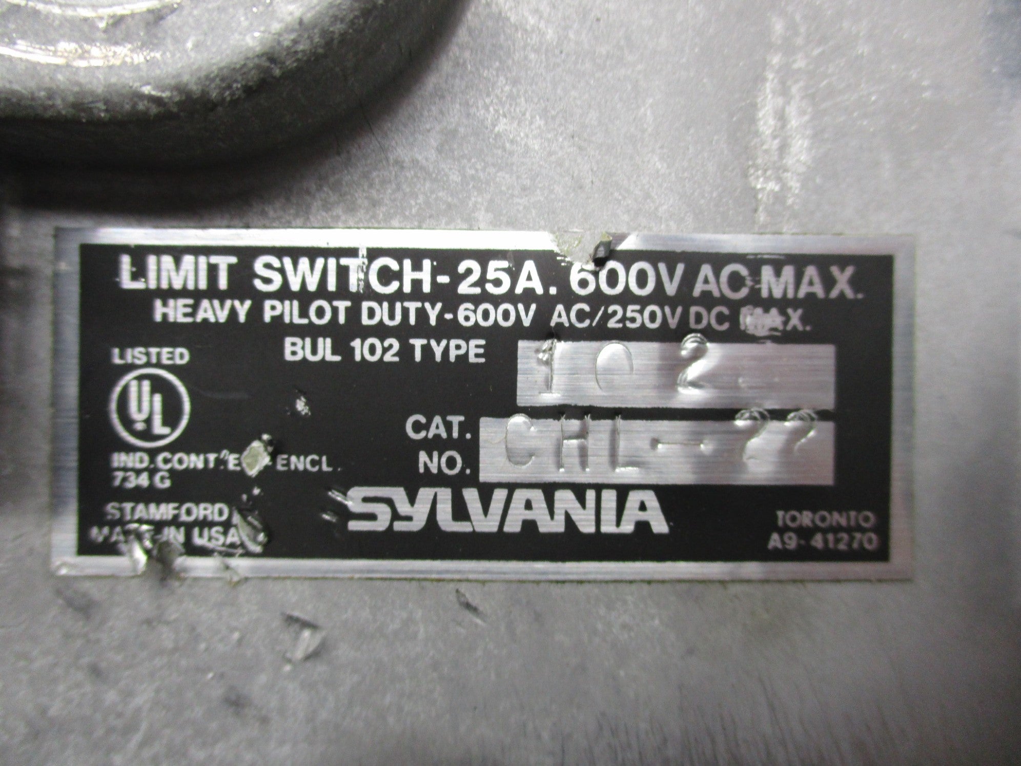 SYLVANIA CHL-22 UNMP