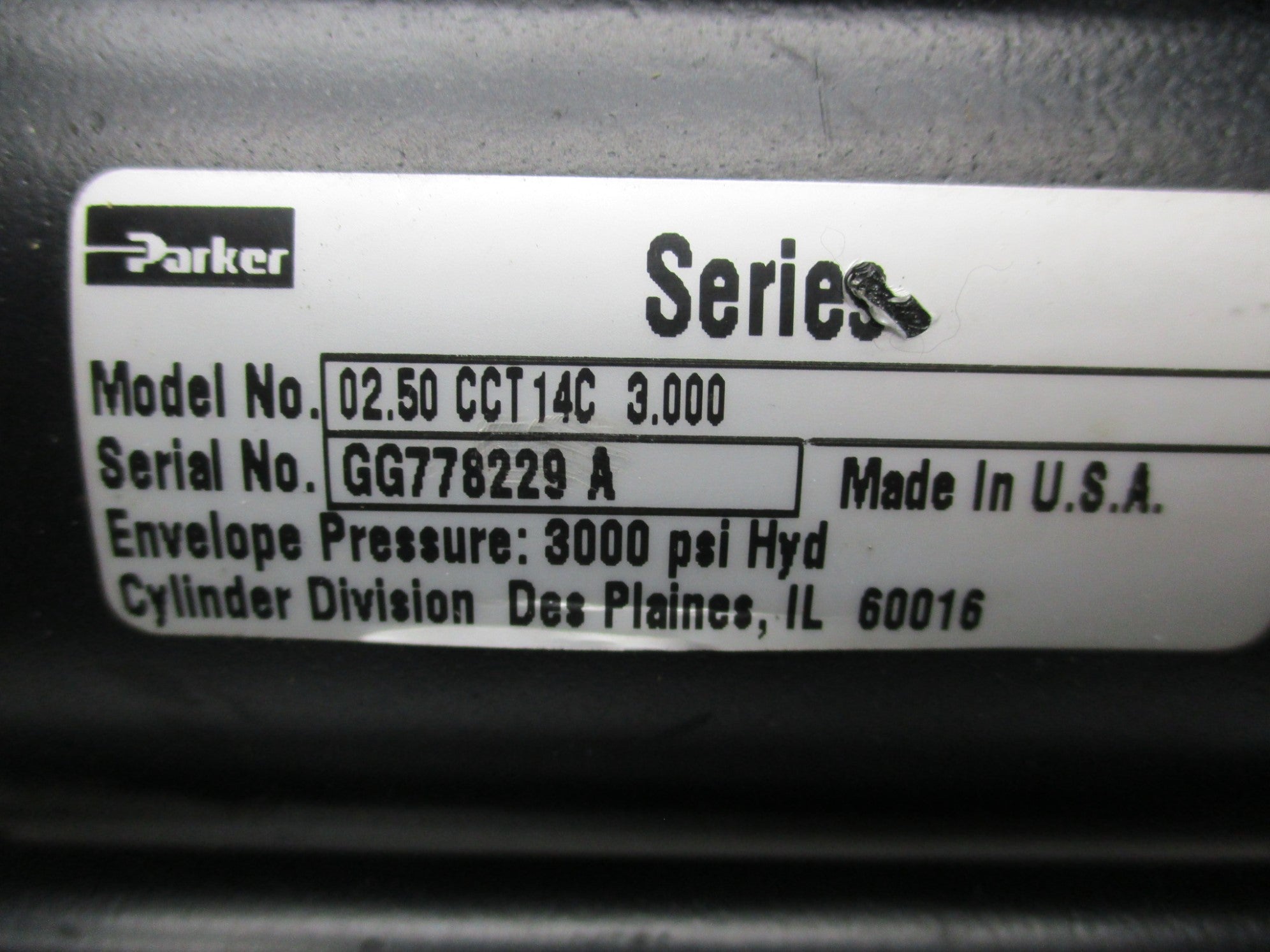PARKER 02.50CCT14C3.000 UNMP