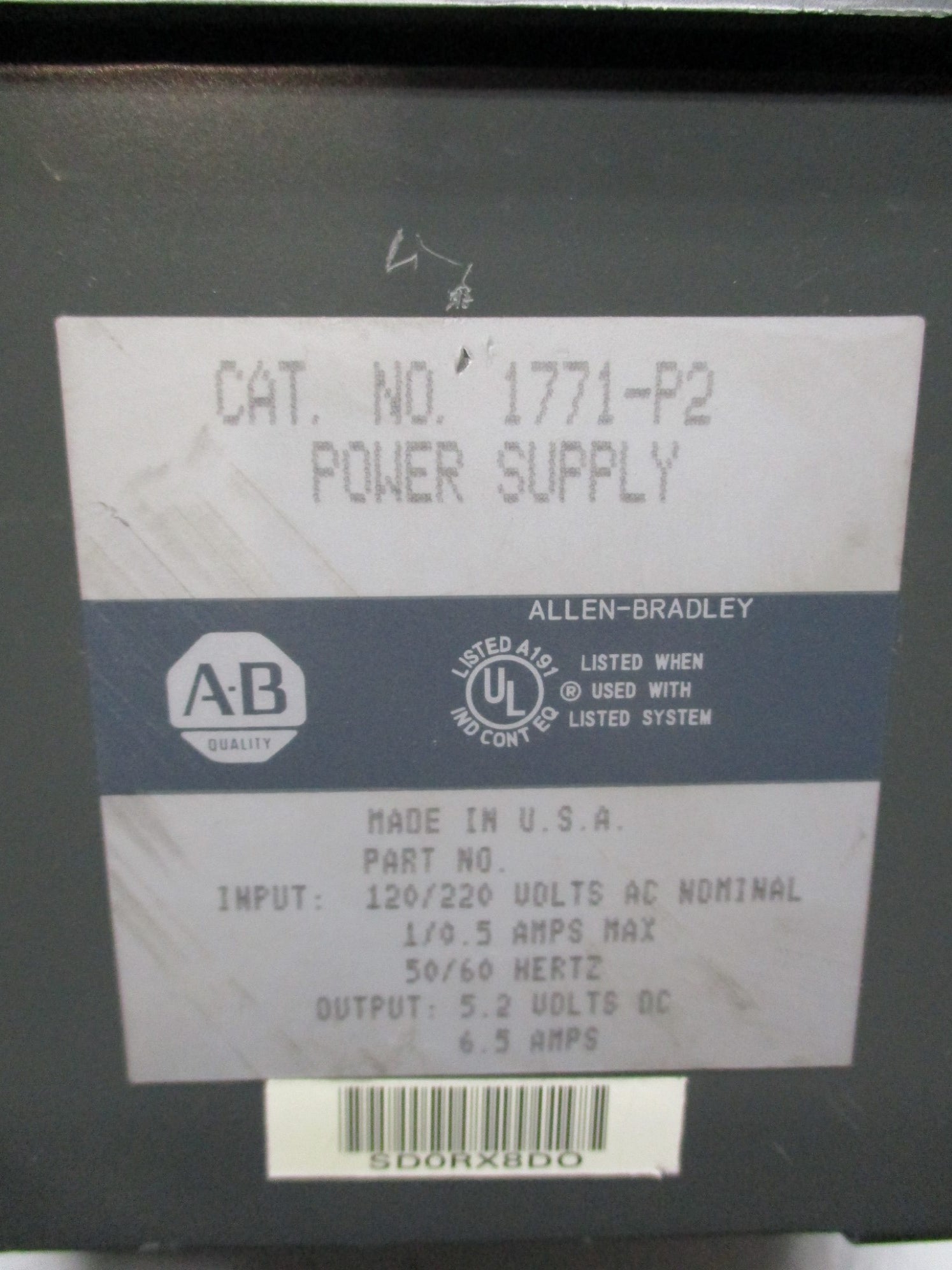 ALLEN BRADLEY 1771-P2 UNMP