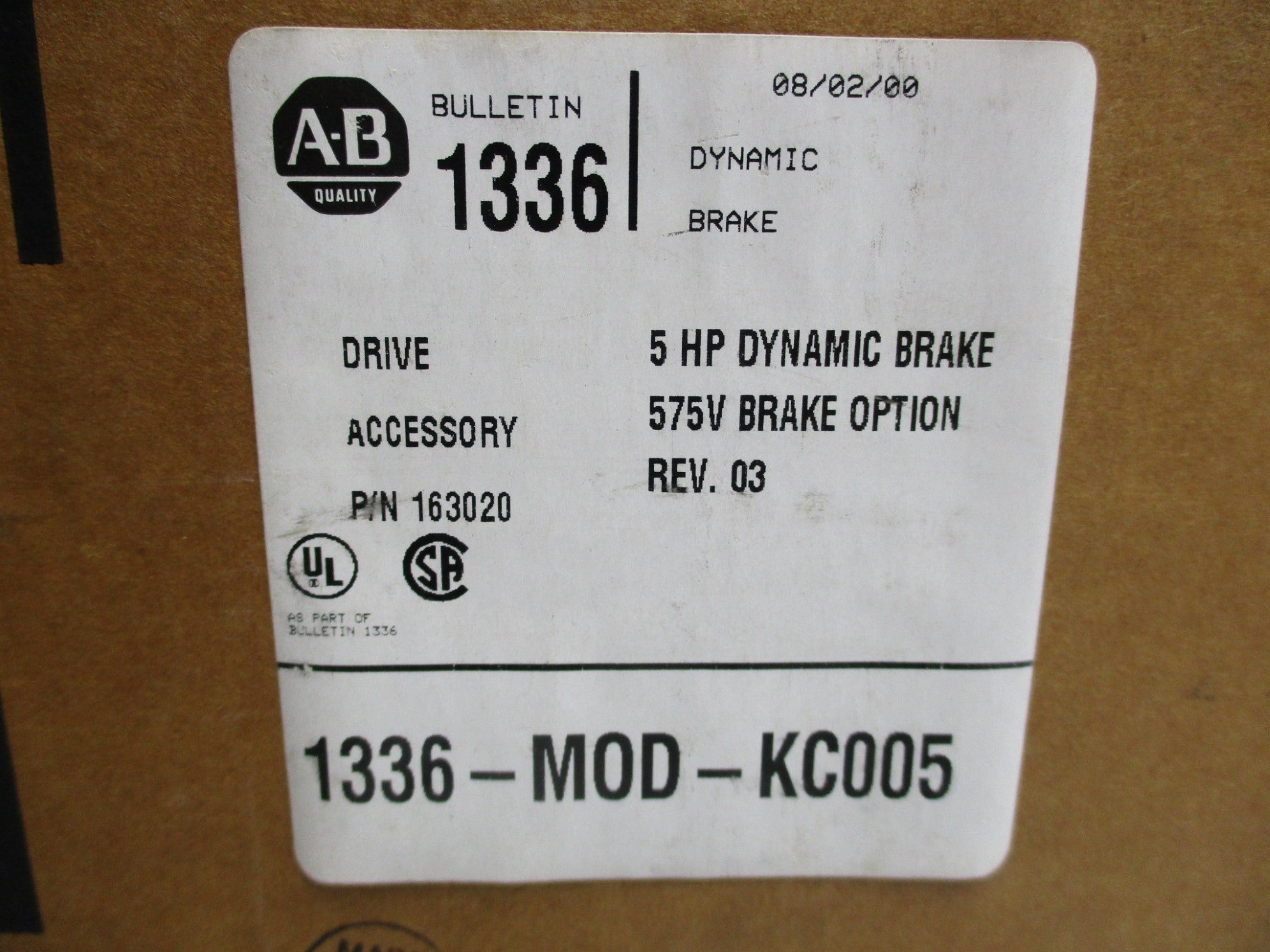 ALLEN BRADLEY 1336-MOD-KC005 SER. D REV. 03 NSMP