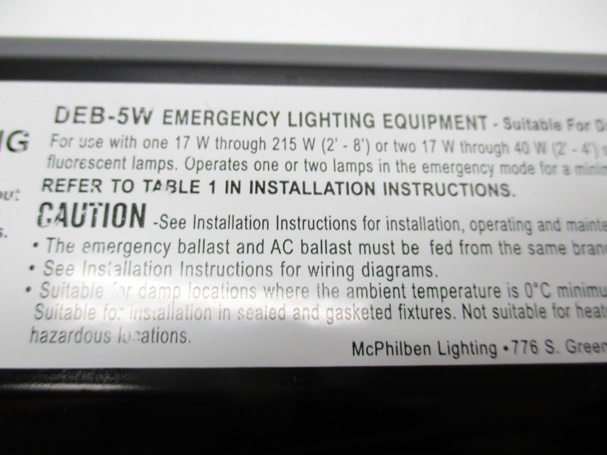 MCPHILBEN DEB-5W NSMP