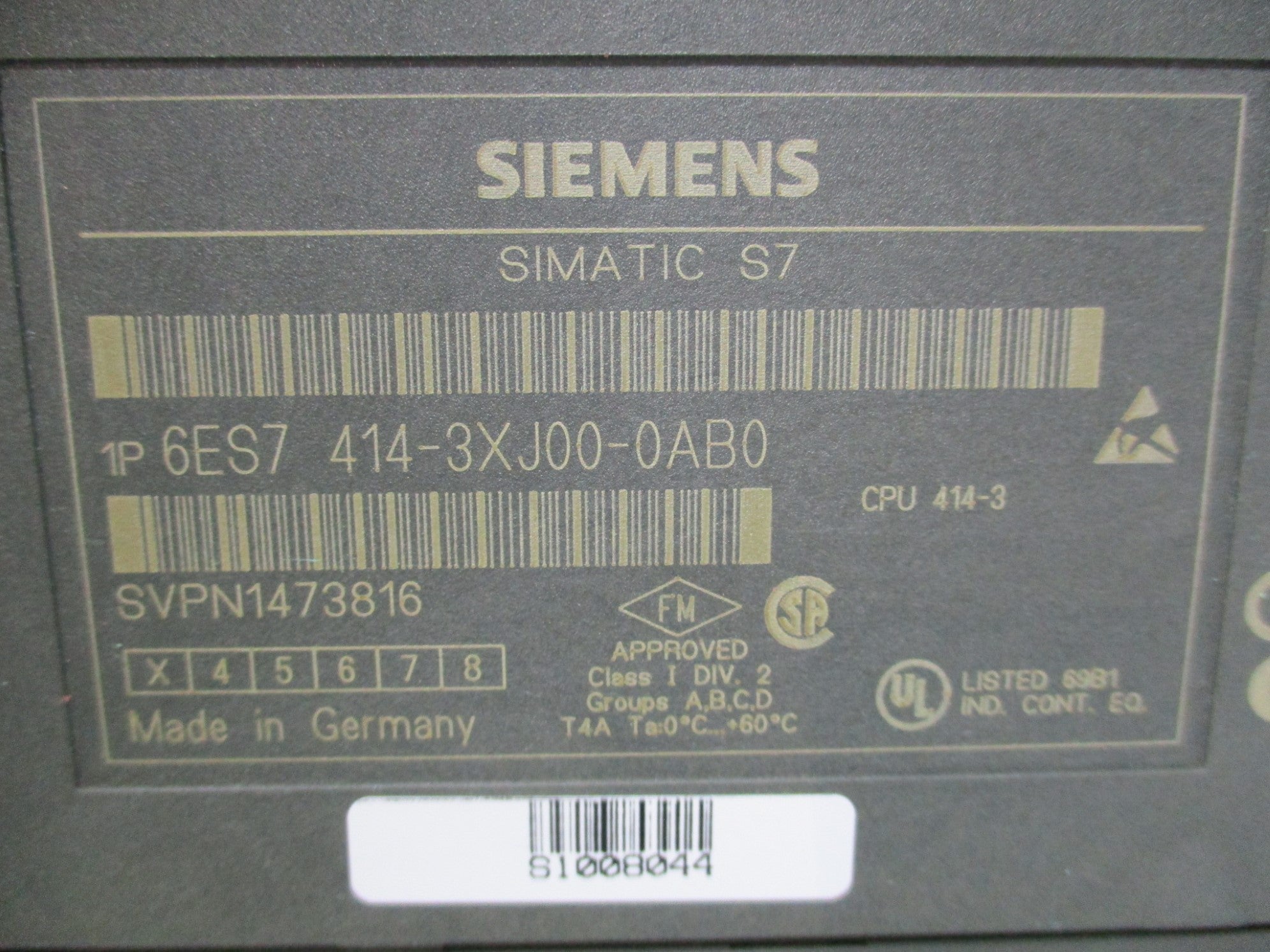 SIEMENS 6ES7414-3XJ00-0AB0 UNMP