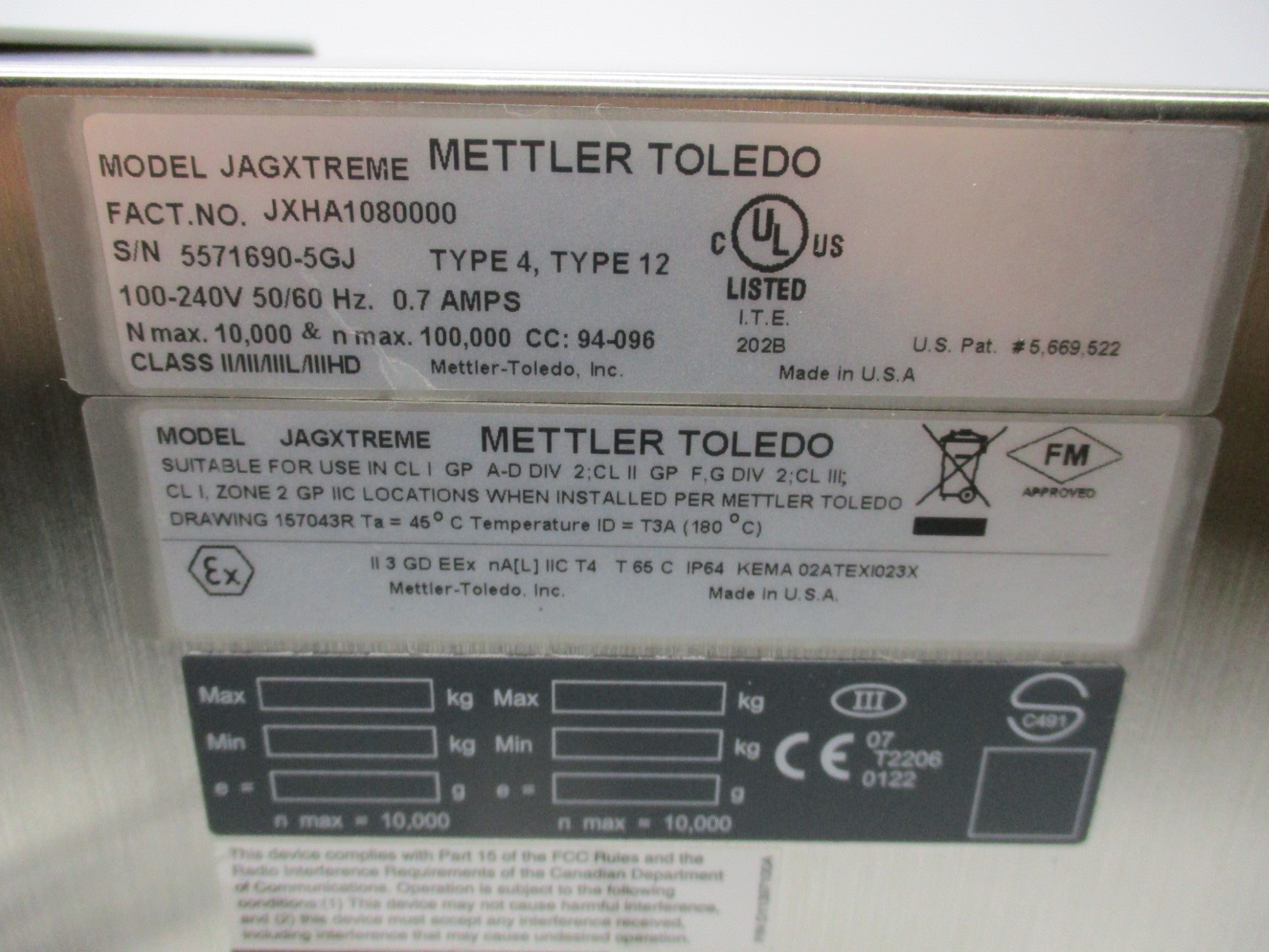 METTLER TOLEDO JAGXTREME NSNP