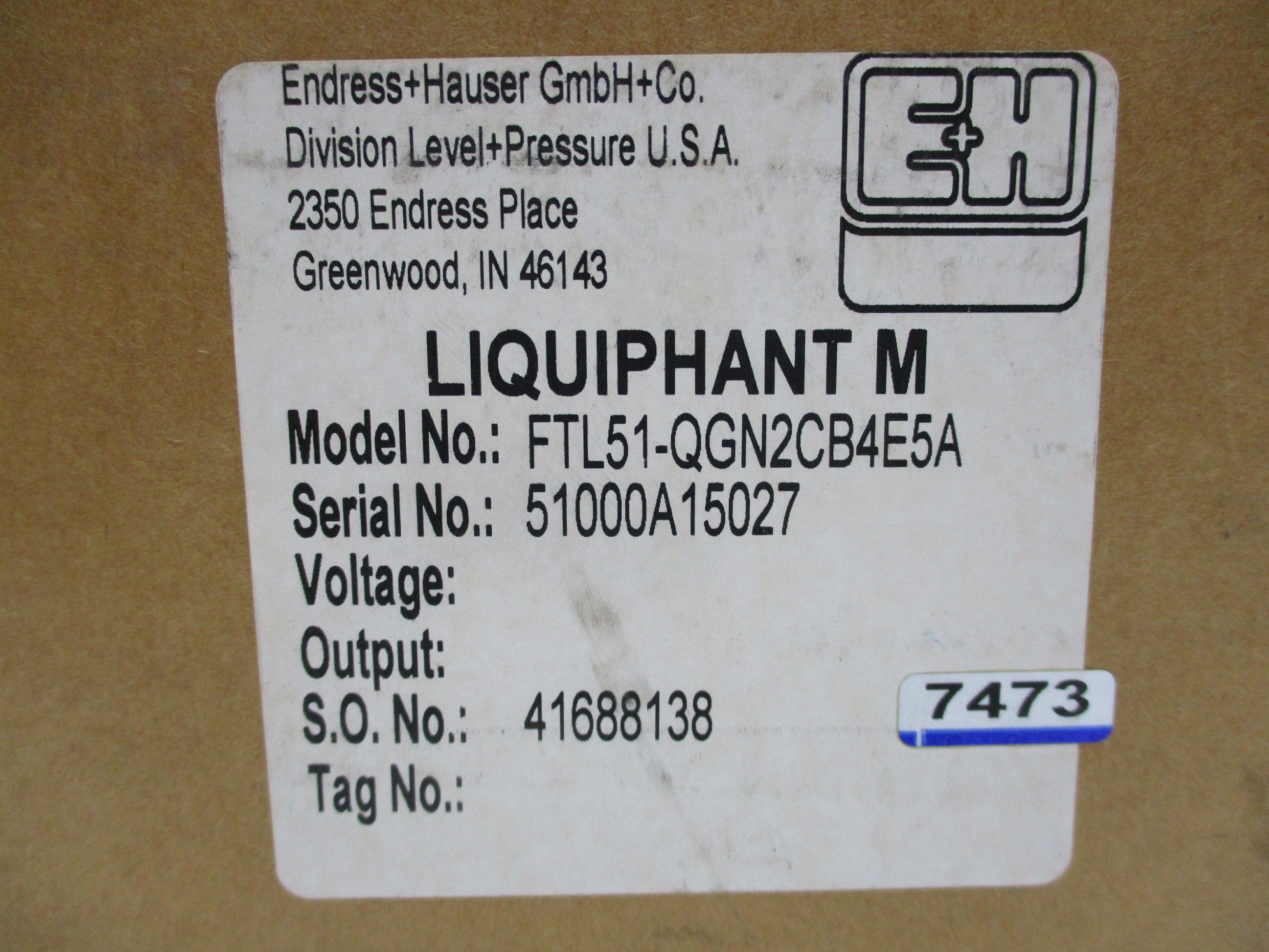 ENDRESS-HAUSER FTL51-QGN2CB4E5A NSMP