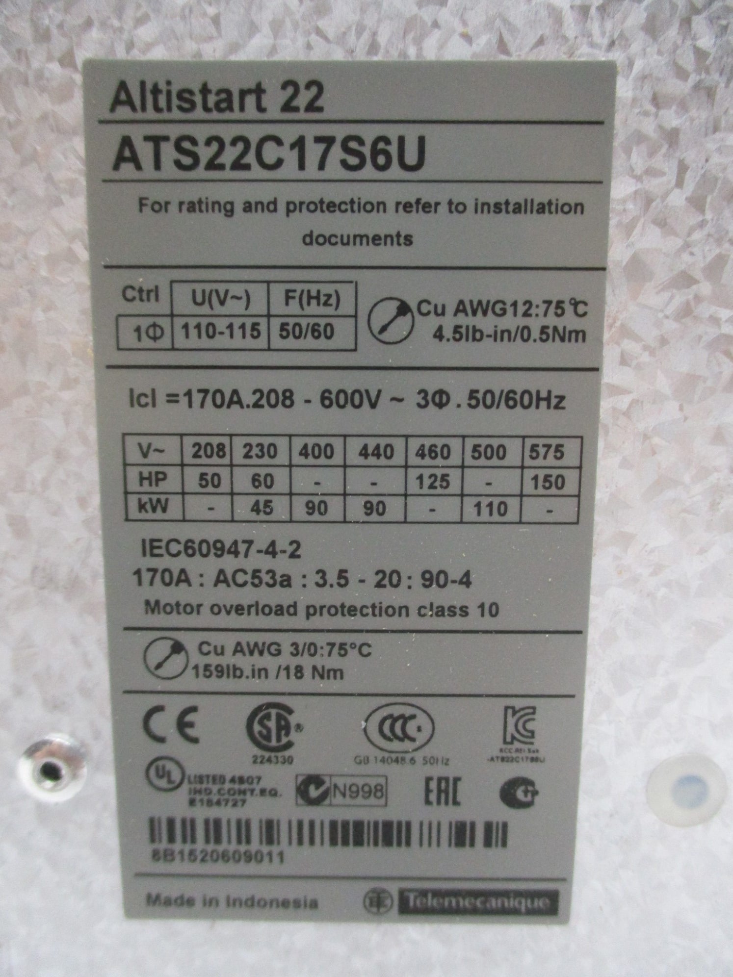 SCHEIDER ATS22C17S6U NSMP