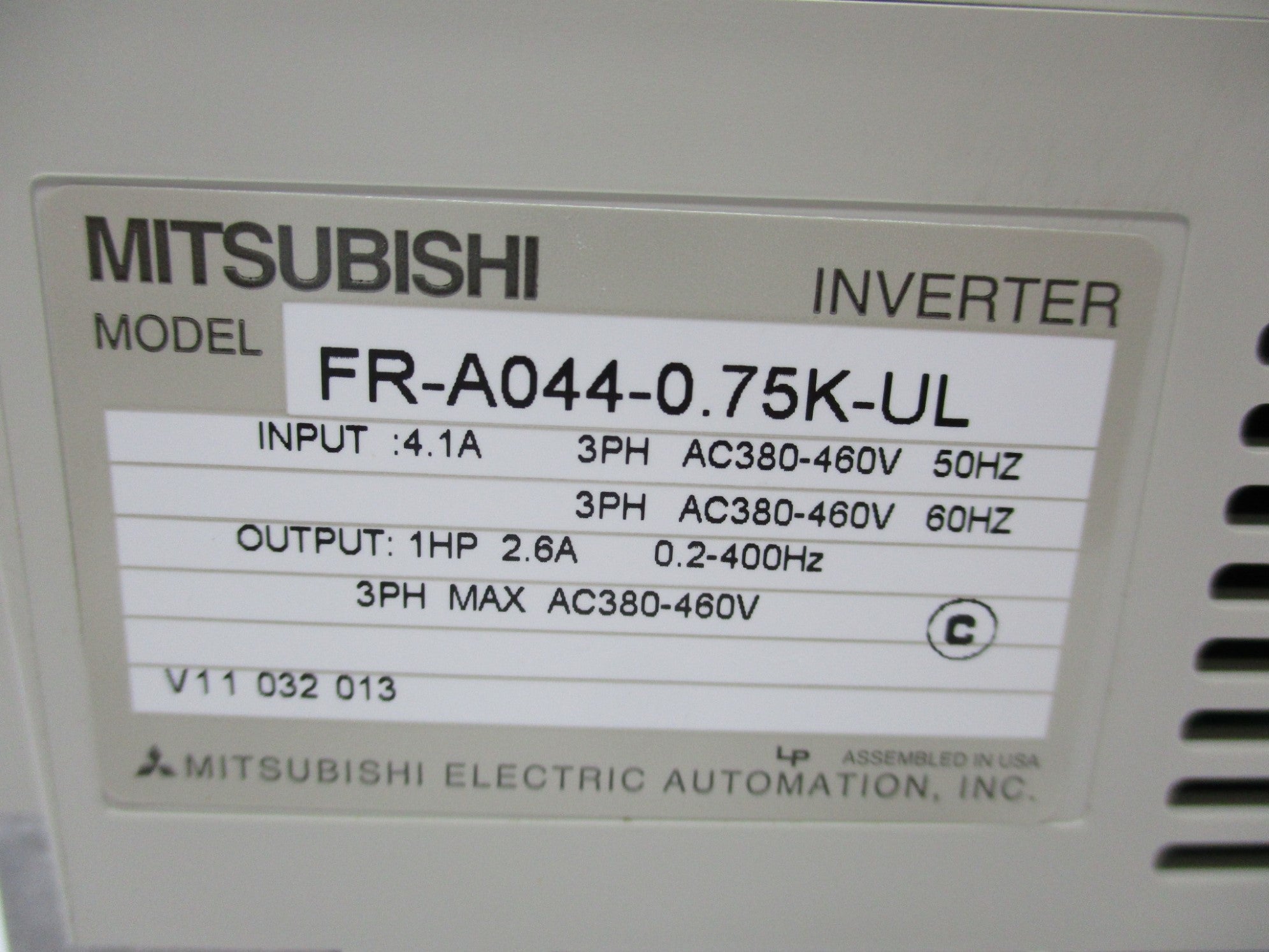 MITSUBISHI FR-A044-0.75K-UL NSMP