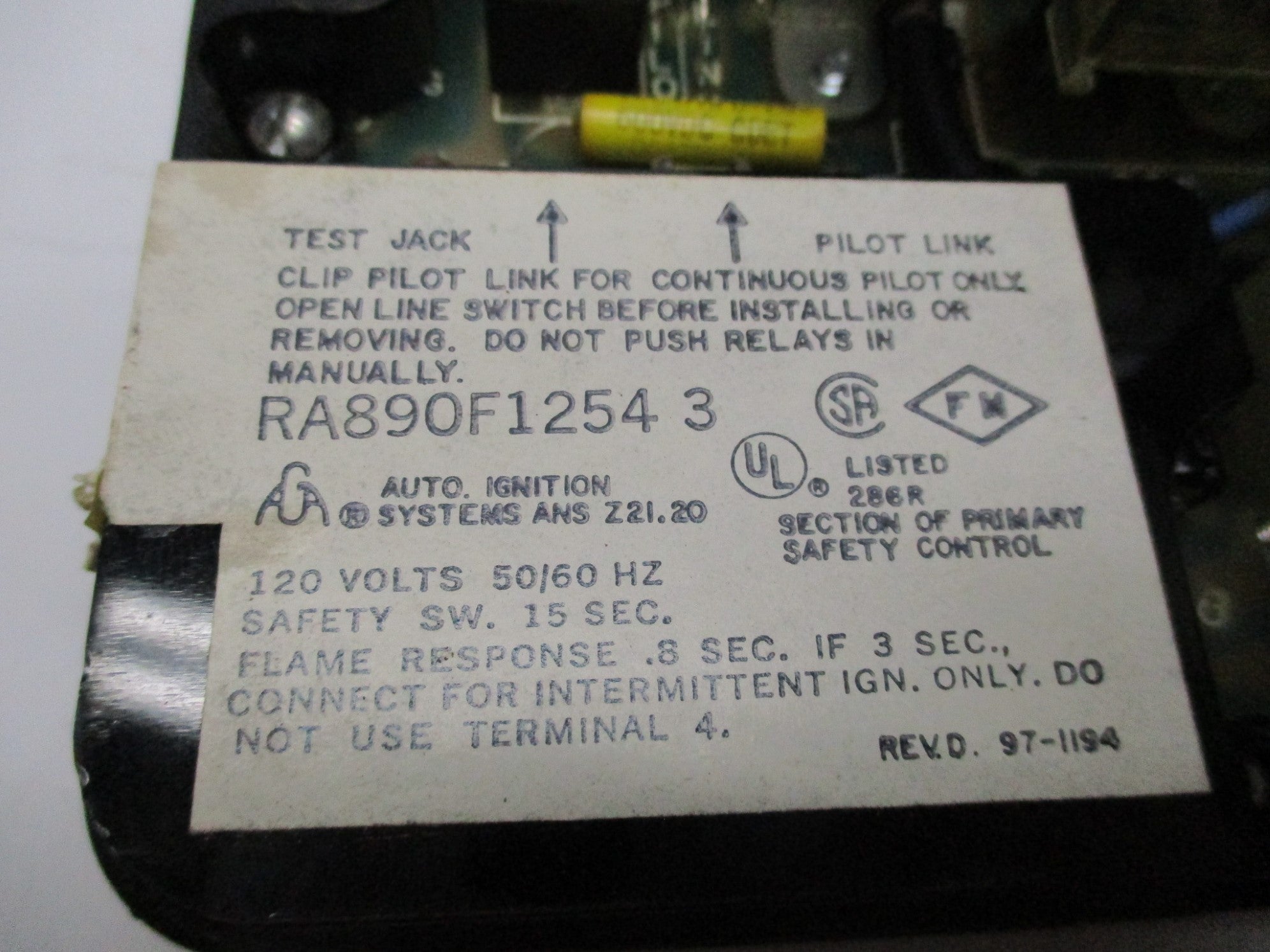 HONEYWELL RA890F1254 NSMP