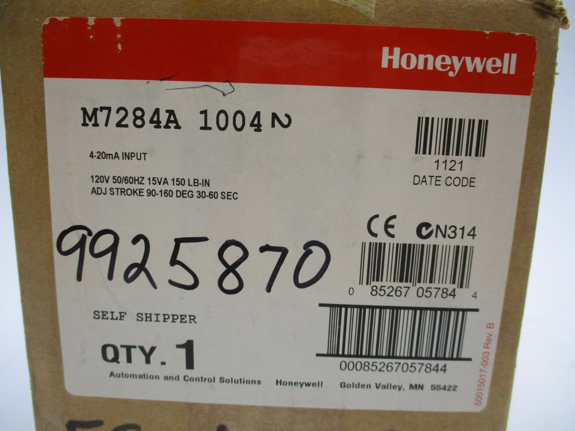 HONEYWELL M7284A1004 NSMP