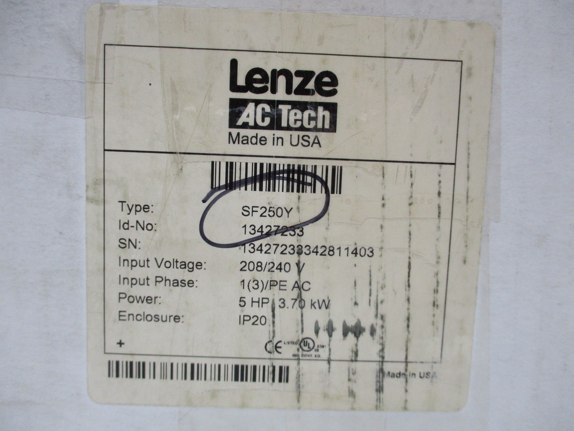 LENZE SF250Y NSMP
