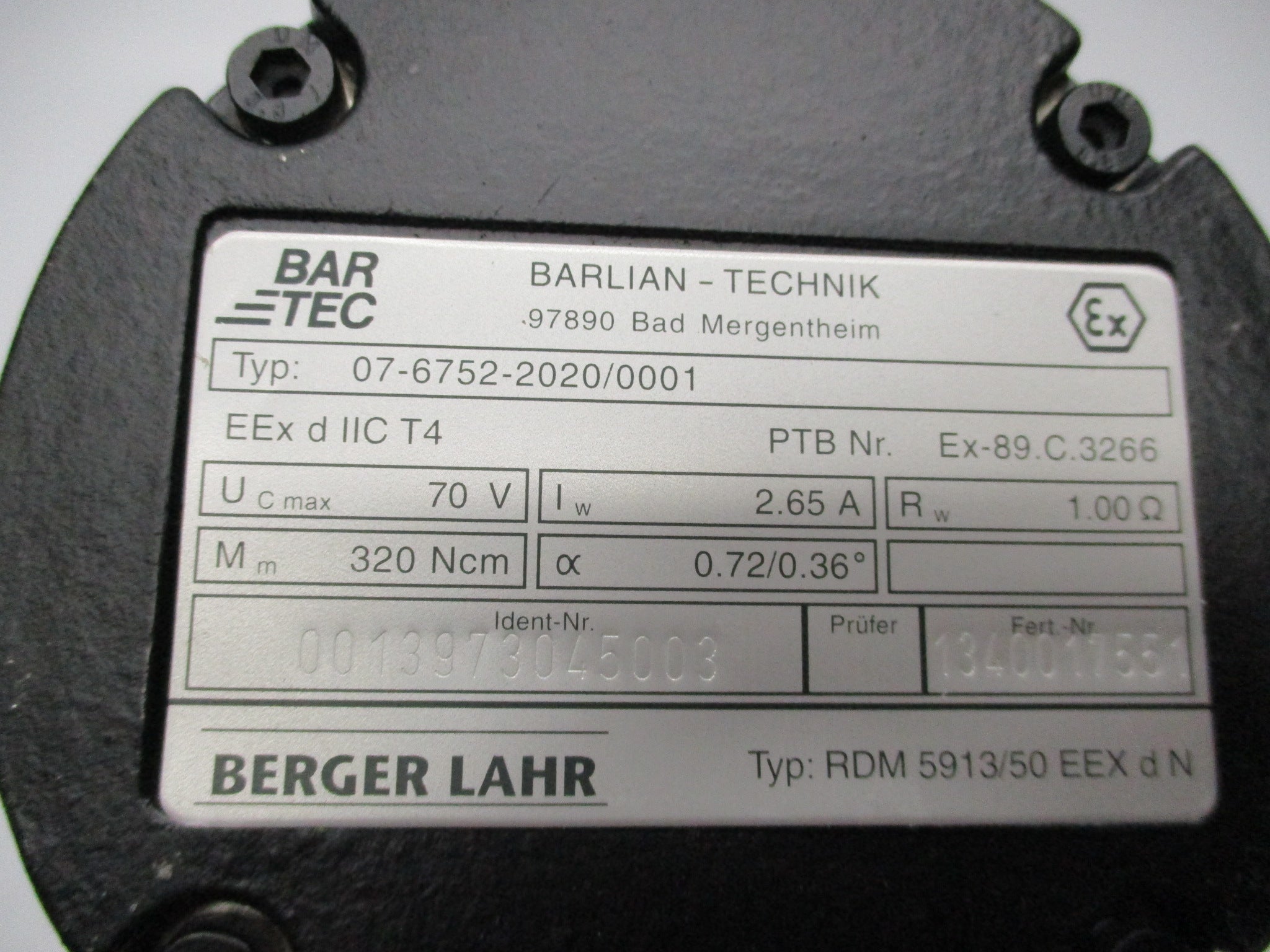 BERGER RDM-5913/50 07-6752-2020/0001 NSNP