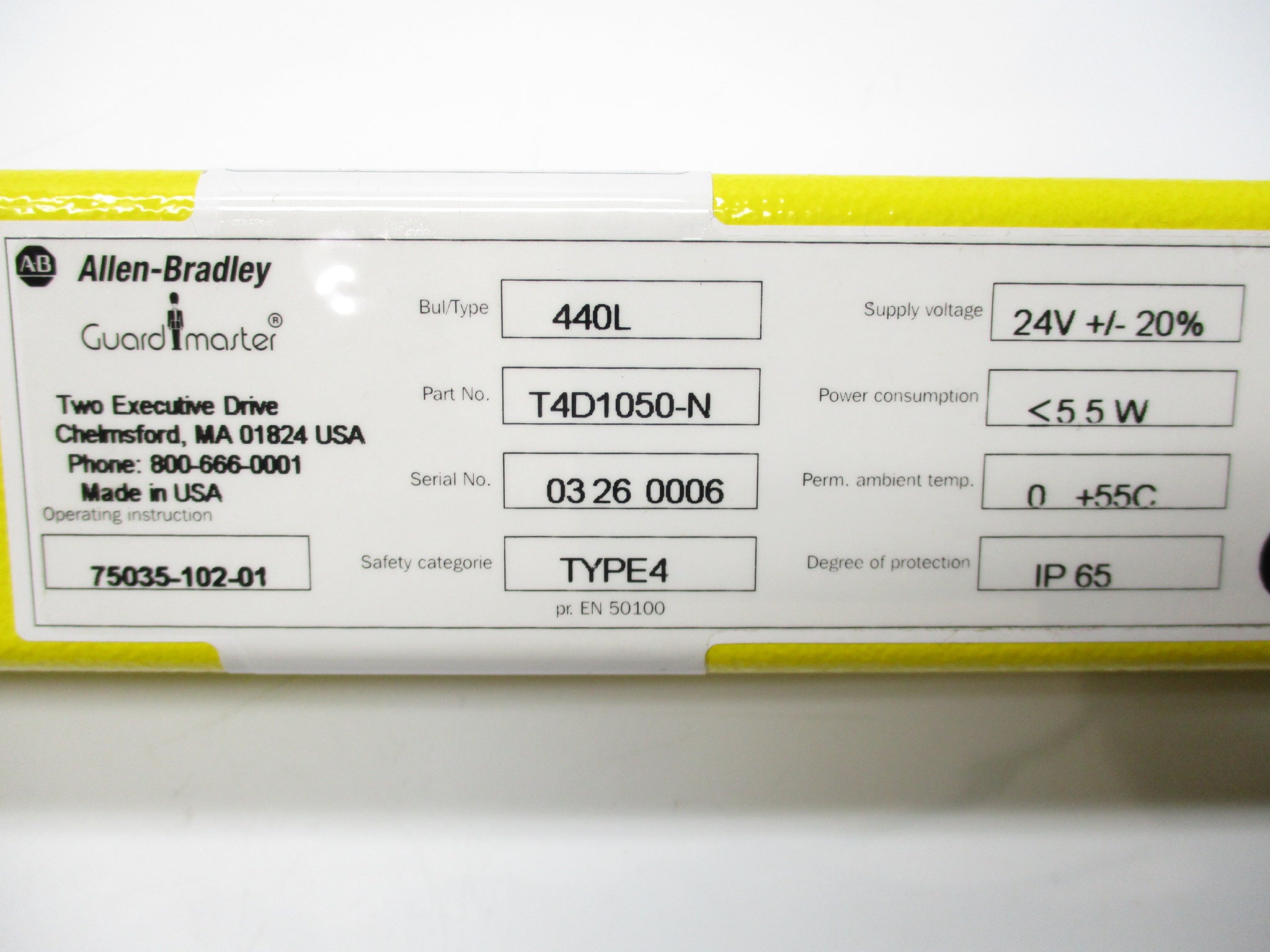 INDUSTRIAL SPARE PART 440L-T4D1050-N SER. A NSMP