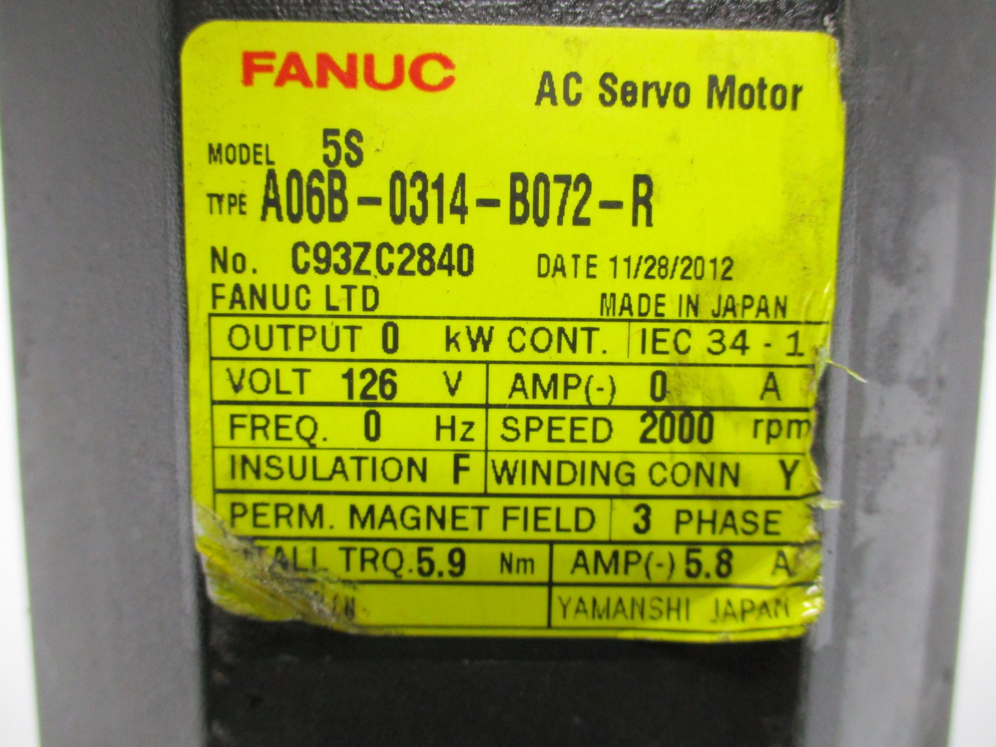 FANUC A06B-0314-B072-R UNMP