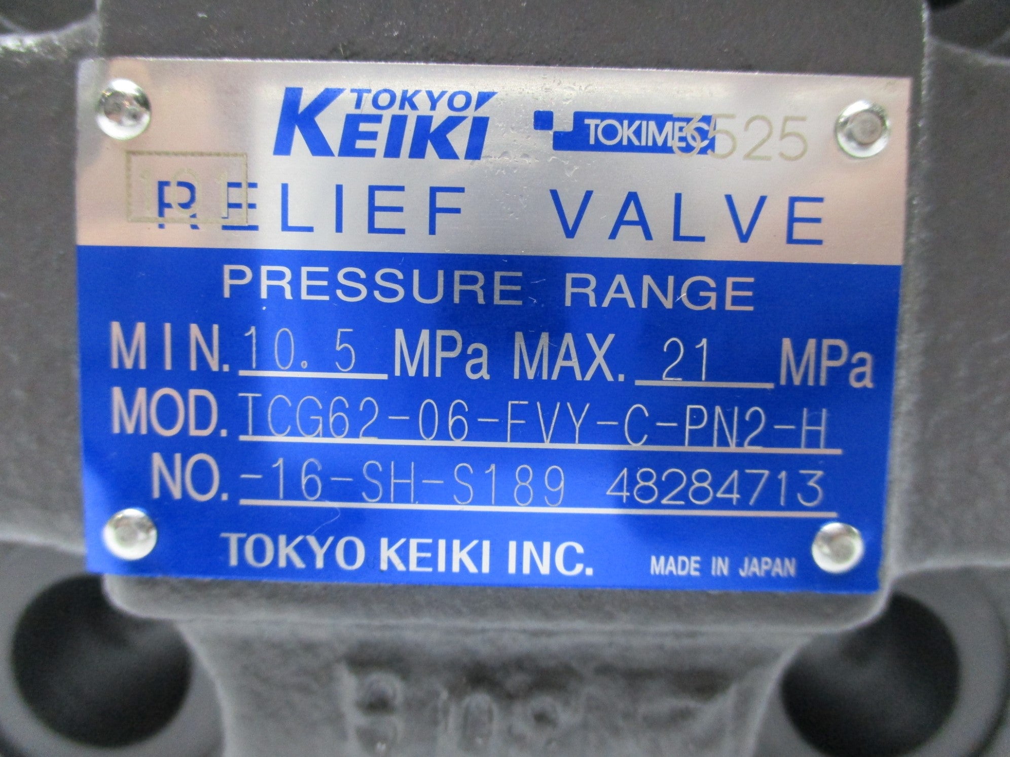 TOKYO KEIKI TCG62-06-FVY-C-PN2-H-16-SH-S189 NSMP