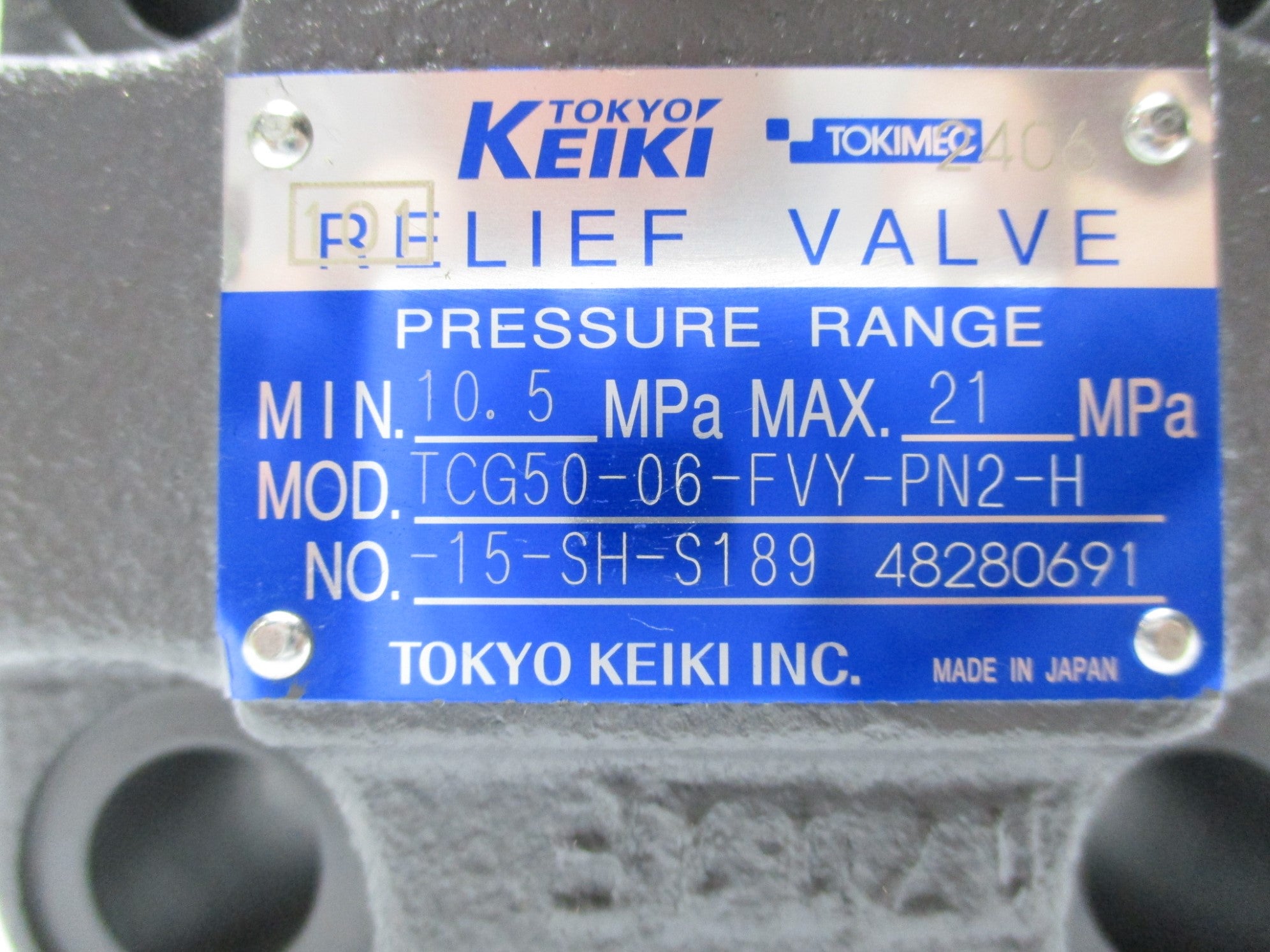TOKYO KEIKI TCG50-06-FVY-PN2-H-15-SH-S189 NSNP
