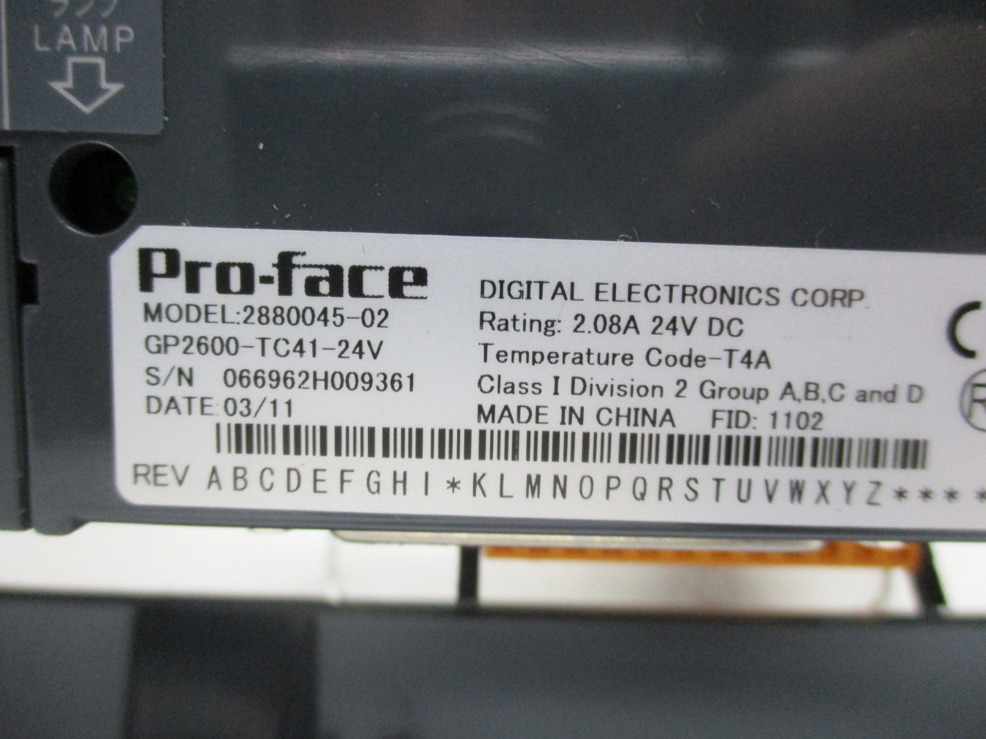 PRO-FACE GP2600-TC41-24V NSMP