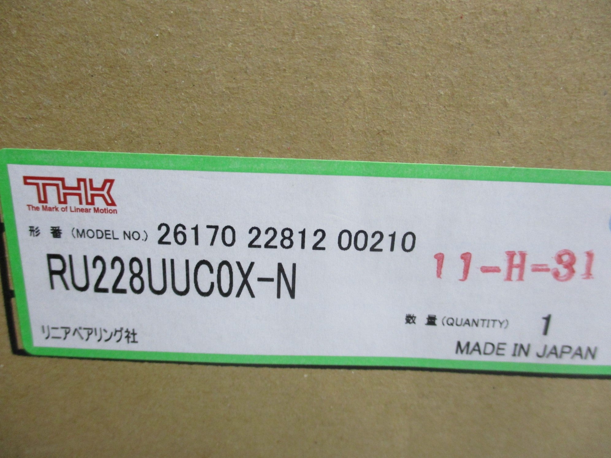 THK RU228UUC0X-N 261702281200210 NSMP